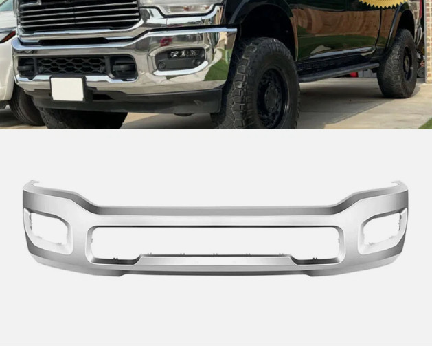 Chrome Steel Front Bumper Face Bar w/ Fog Light Hole For 2019-2024 Ram 2500 3500 Chrome Steel Front Bumper Face Bar w/ Fog Light Hole For 2019-2024 Ram 2500 3500