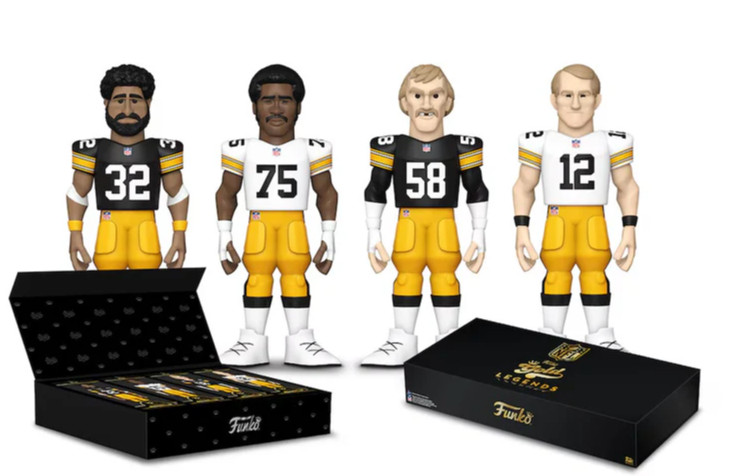 Funko Pittsburgh Steelers Fanatics Exclusive NFL Rushmore 4 Pack Vinyl Gold LE Funko Pittsburgh Steelers Fanatics Exclusive NFL Rushmore 4 Pack Vinyl Gold LE