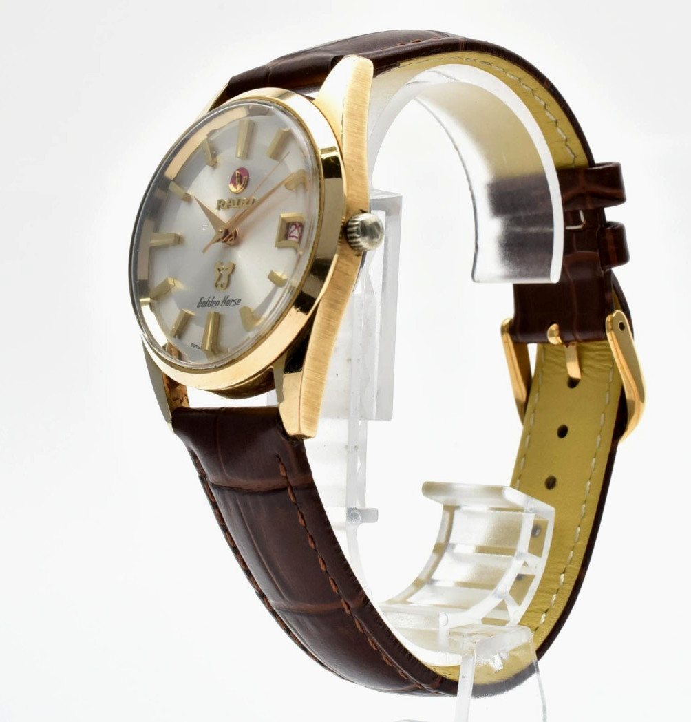 Vintage [EXC+5] RADO Golden Horse 623.3001.2 Gold Date 35mm AT Men\'s Watch JAPAN