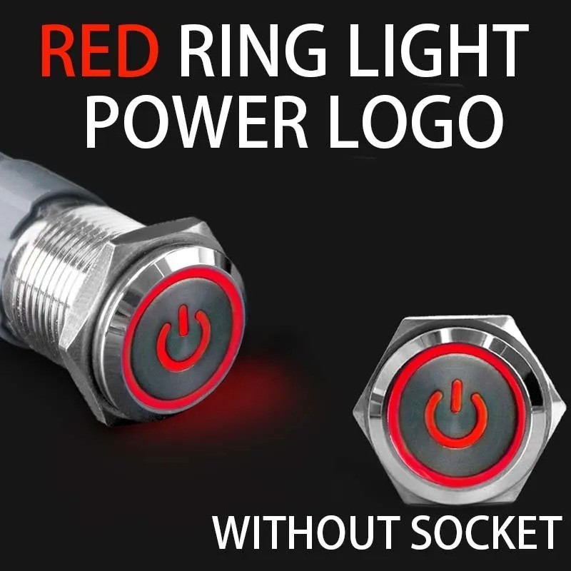 16mm 12V LED ON OFF Waterproof Stainless Steel Latching Push Button Power Switch 16mm 12V LED ON OFF Waterproof Stainless Steel Latching Push Button Power Switch