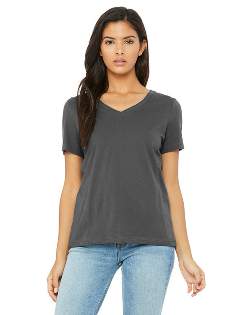 Bella + Canvas 6405 Womens Short Sleeve Relaxed Jersey V-Neck Casual Fit T-Shirt