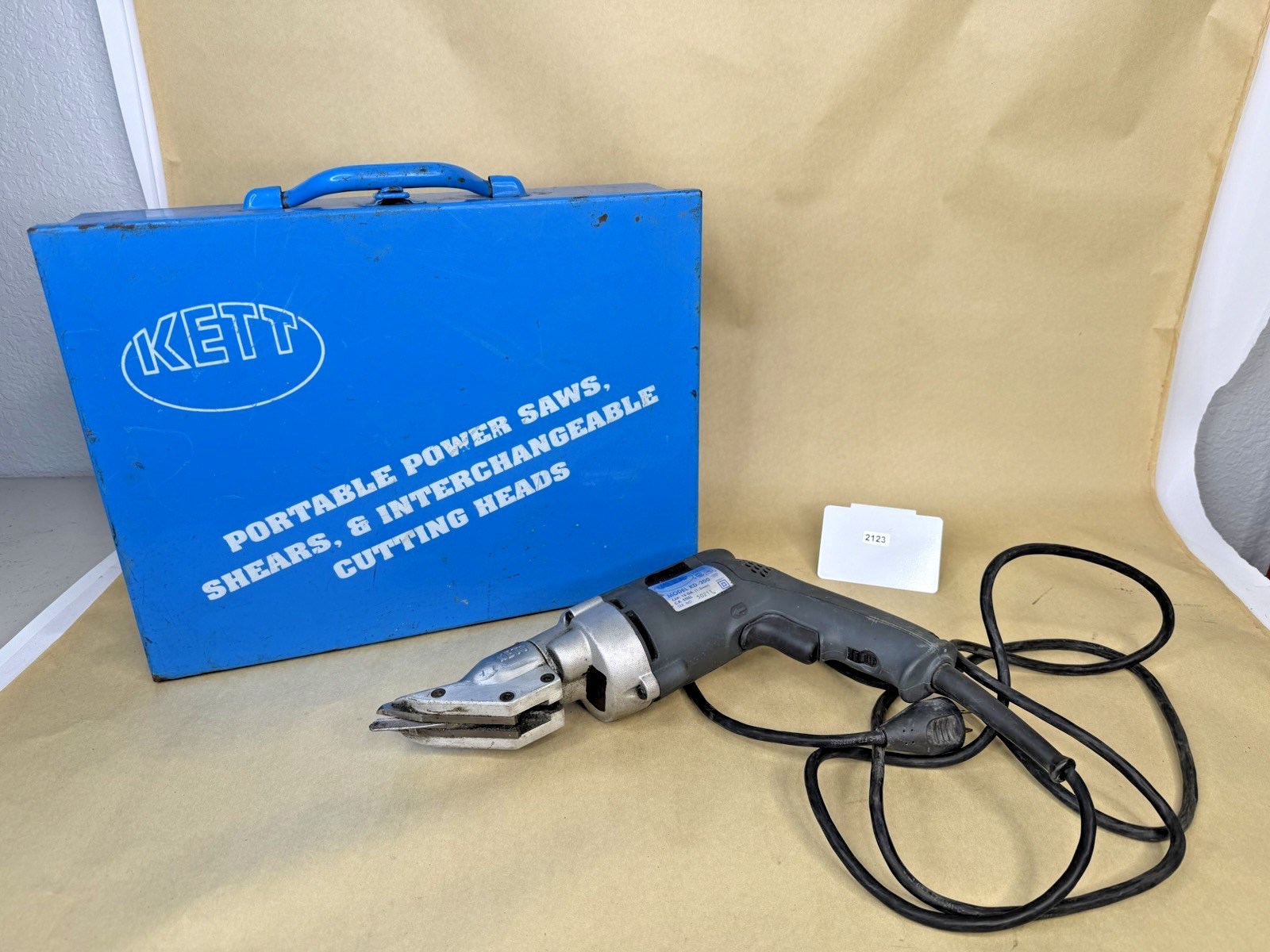 Kett KD-200 Electric Power Shear Sheet Metal Cutter Tested Working w/ Case