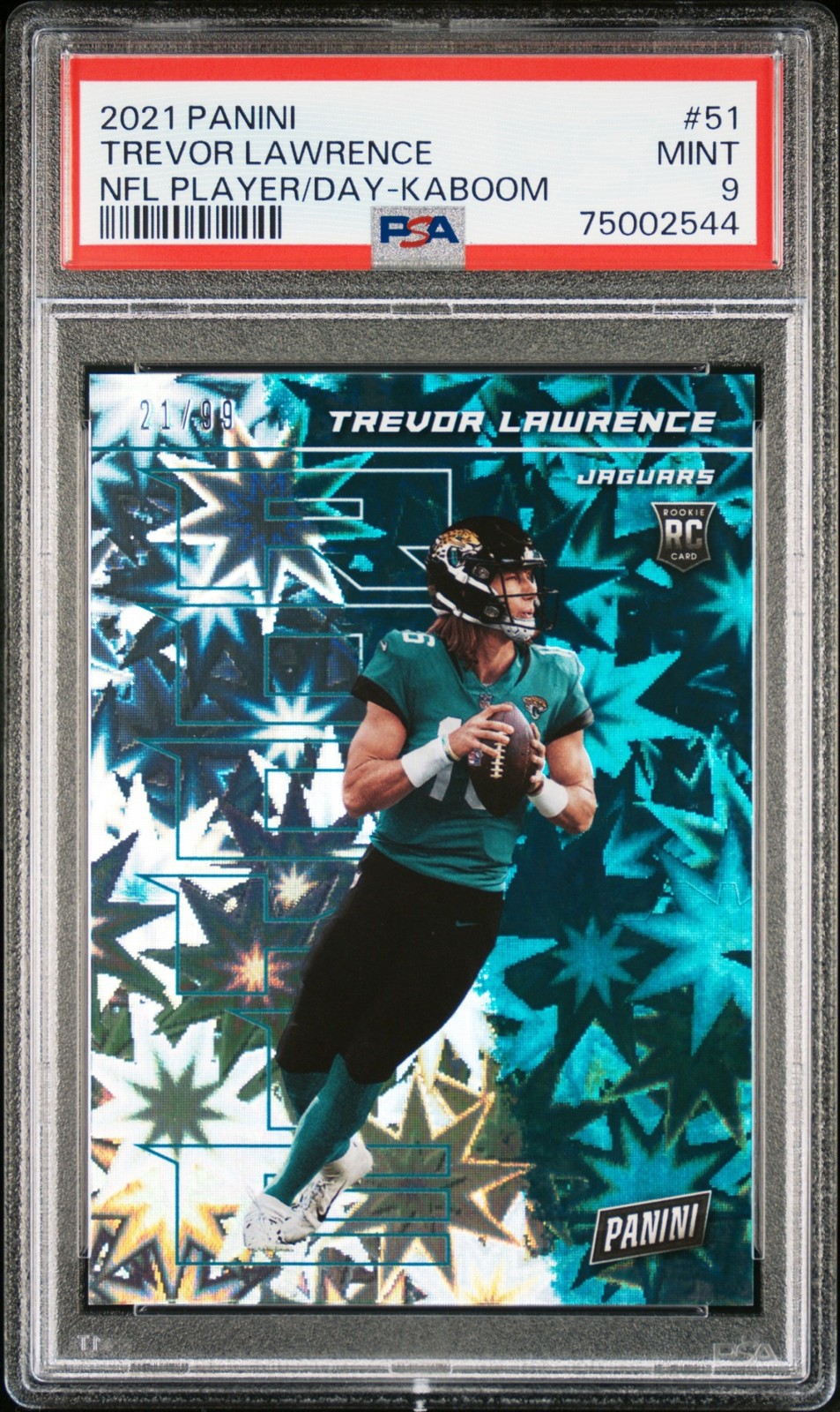 2021 Panini Player of the Day Trevor Lawrence #51 Kaboom SSP /99 RC PSA 9 Rookie 2021 Panini Player of the Day Trevor Lawrence #51 Kaboom SSP /99 RC PSA 9 Rookie