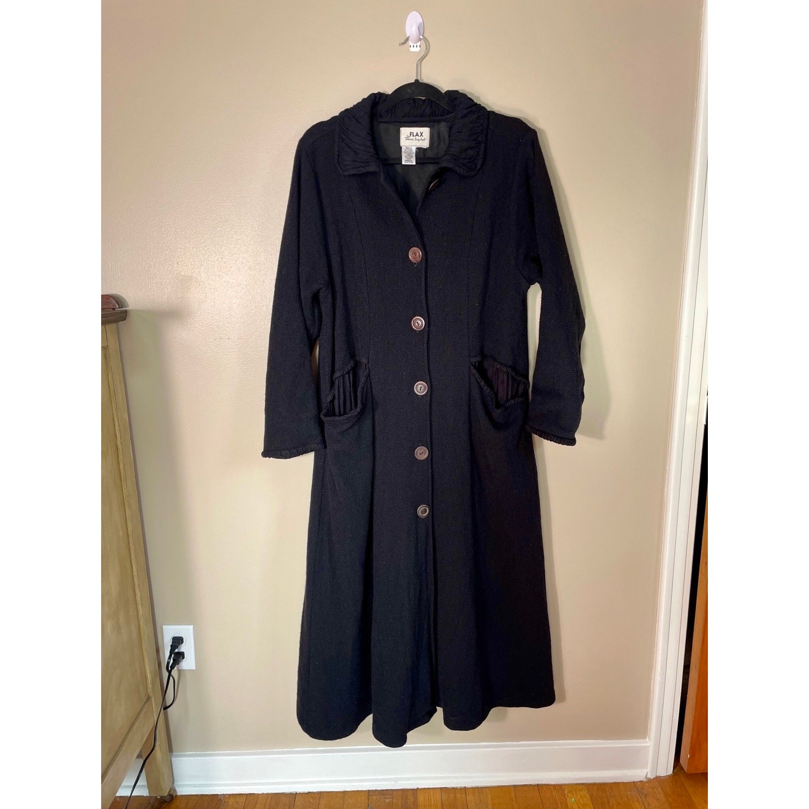 Flax by Jeanne Engelhart Wool Maxi Coat Art Teacher Dark Romantic Academia
