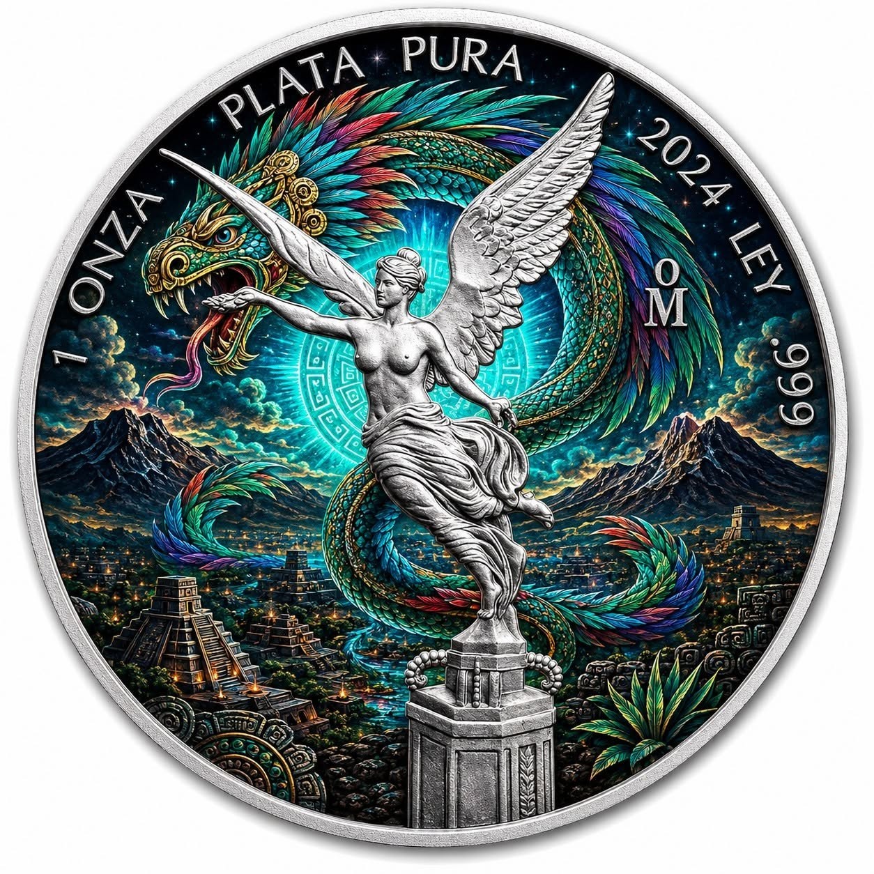 1 oz Silver Coin 2024 Mexico Libertad Quetzalcoatl\'s Ascension Mintage 199