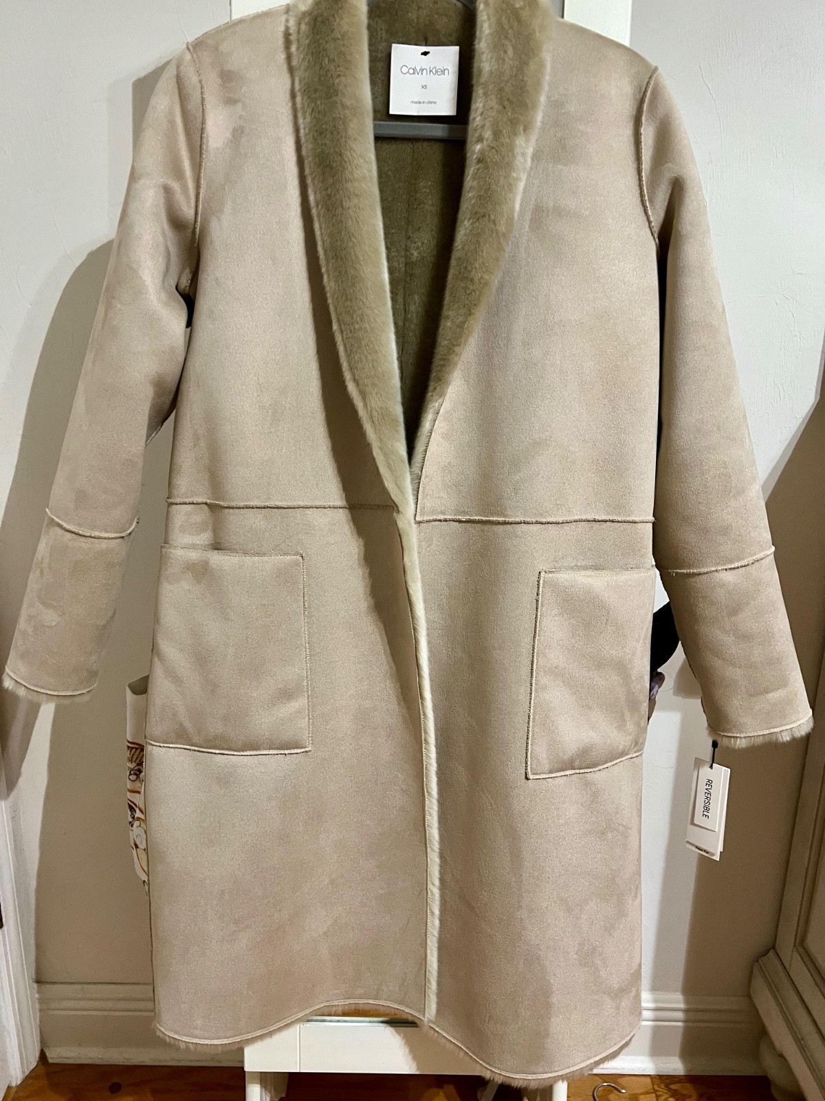 NWT Calvin klein Reversible Fur and Suede Coat NWT Calvin klein Reversible Fur and Suede Coat