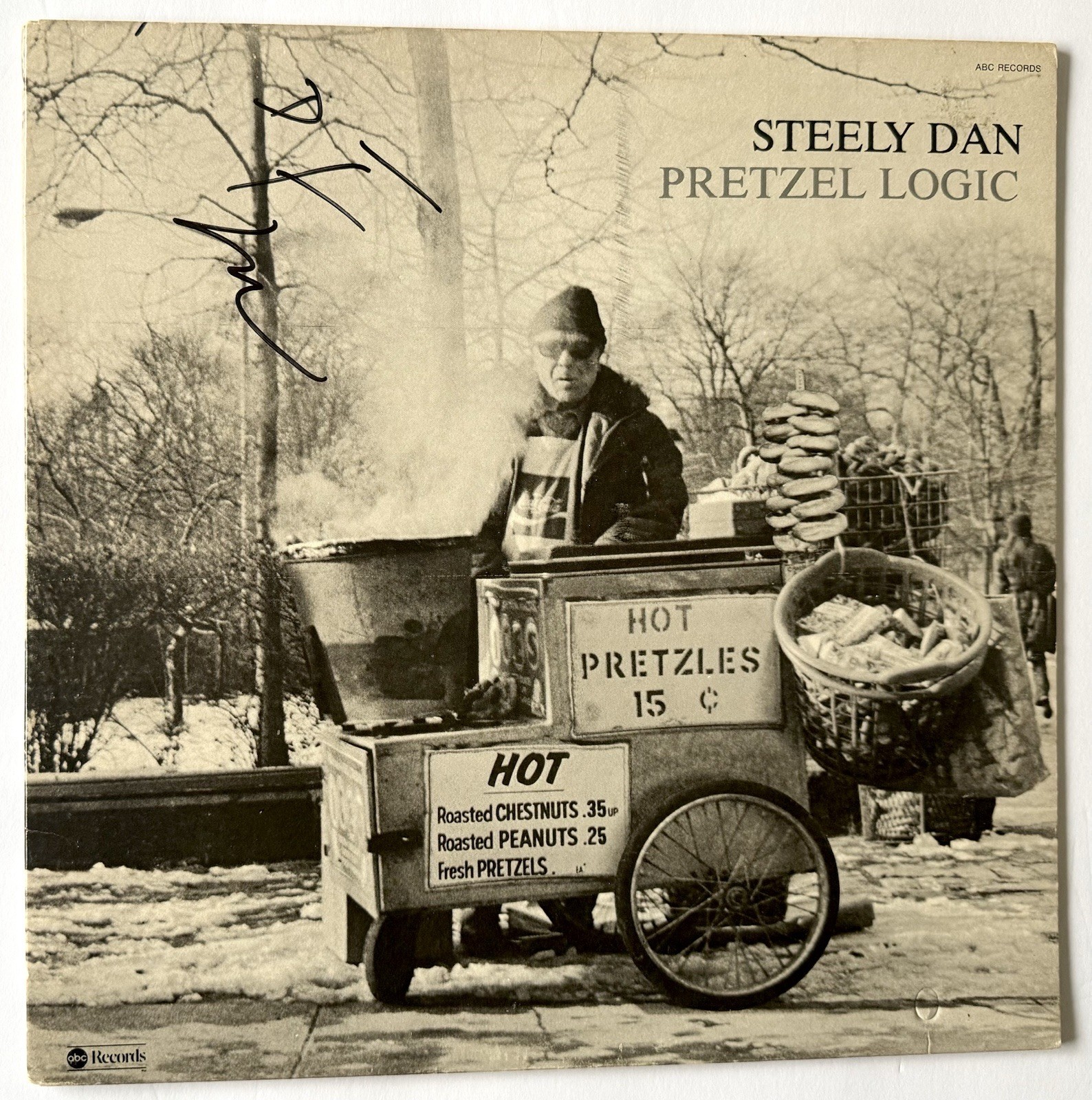 Donald Fagan signed Steely Dan Album Pretzel Logic vinyl lp beckett loa