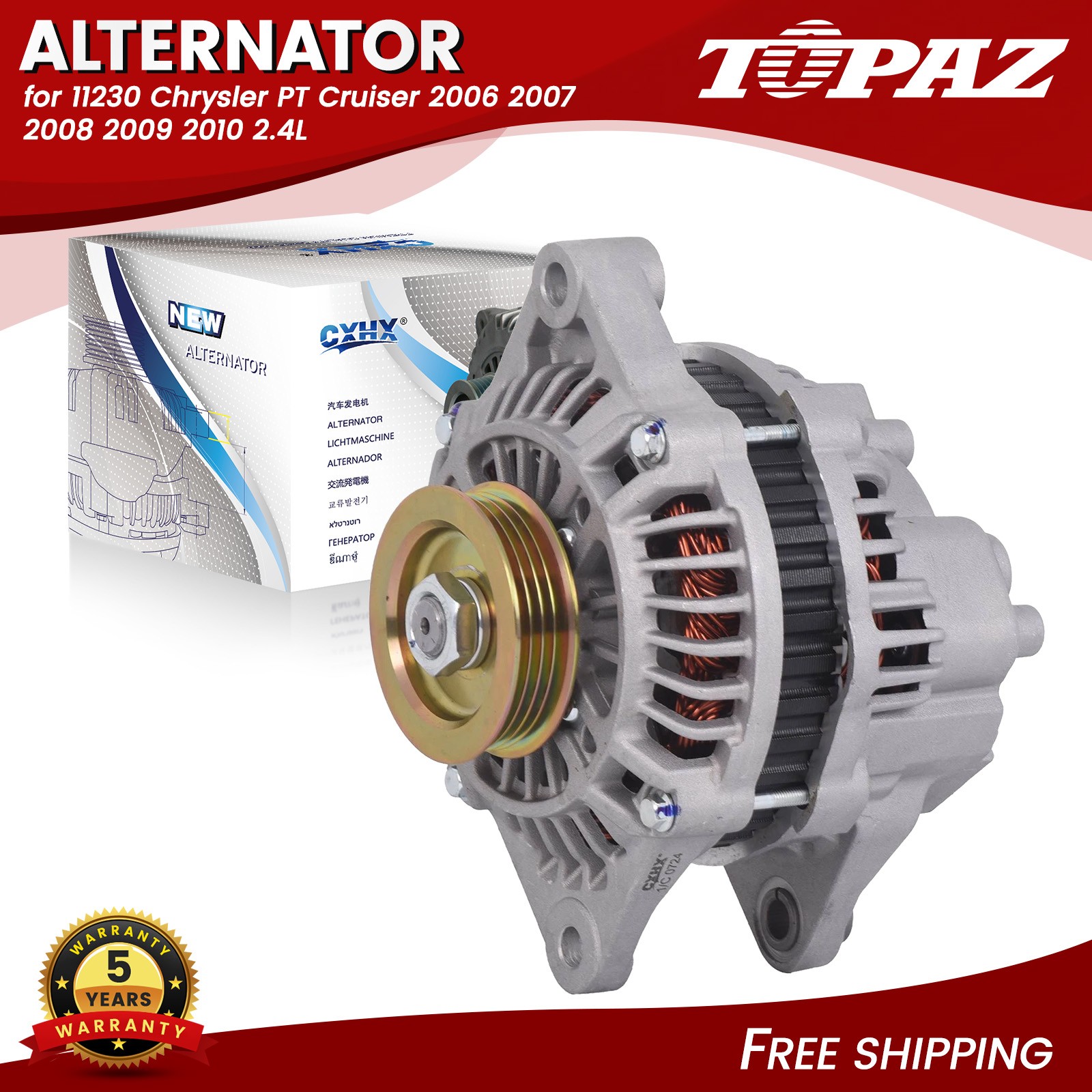 11230N Alternator Fits Chrysler PT Cruiser 2006-2010 L4 2.4L 100A 12V AMT0150