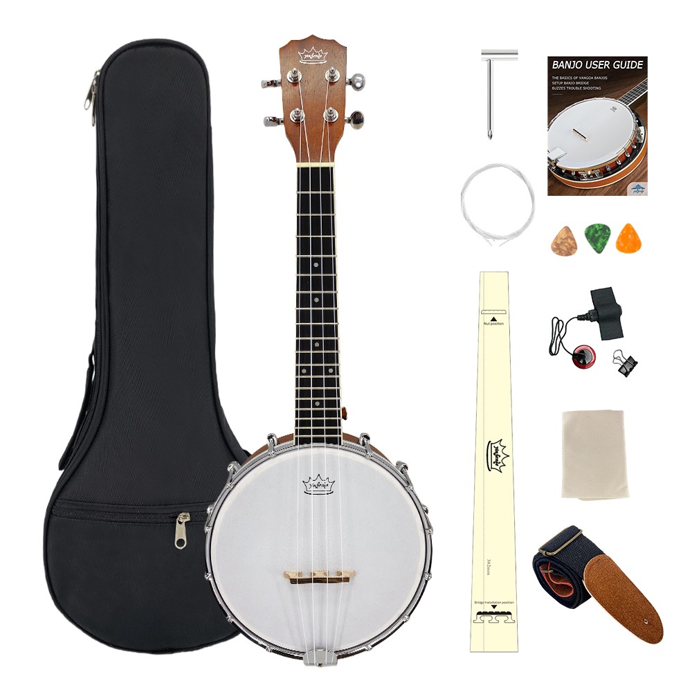 23 inch Banjolele 4 strings Sapele Portable Banjo Ukulele Musical Instruments 23 inch Banjolele 4 strings Sapele Portable Banjo Ukulele Musical Instruments