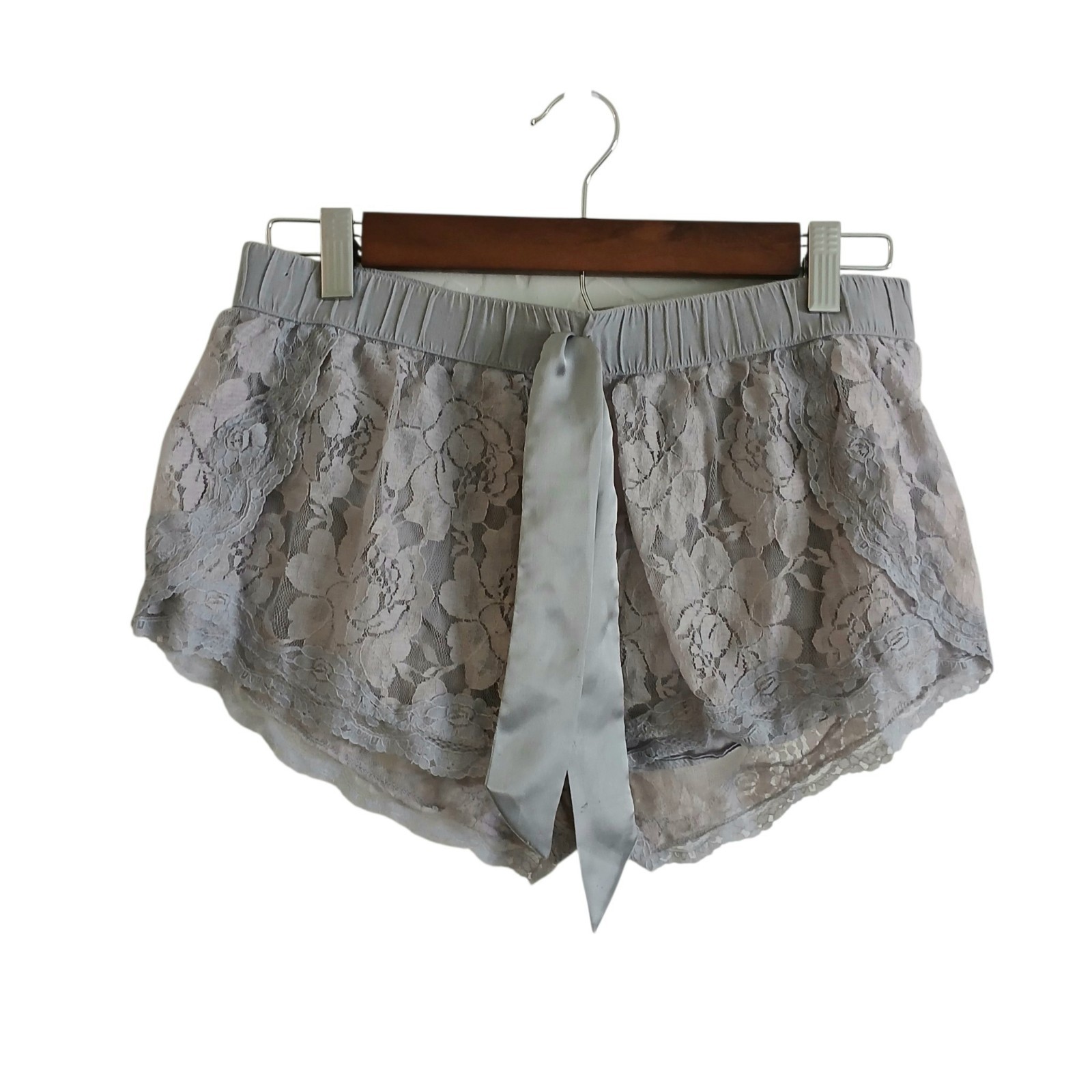 AERIE Rose Lace Loungewear Shorts Women’s S Gray Satin Bow Coquette Cozy Comfy AERIE Rose Lace Loungewear Shorts Women’s S Gray Satin Bow Coquette Cozy Comfy