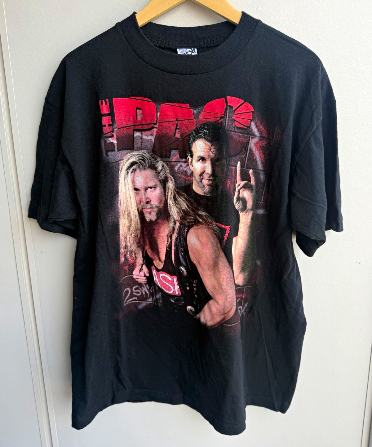 Vintage 1998 NWO Wrestling Kevin Nash Scott Hall Black Graphic T-Shirt XL Vintage 1998 NWO Wrestling Kevin Nash Scott Hall Black Graphic T-Shirt XL