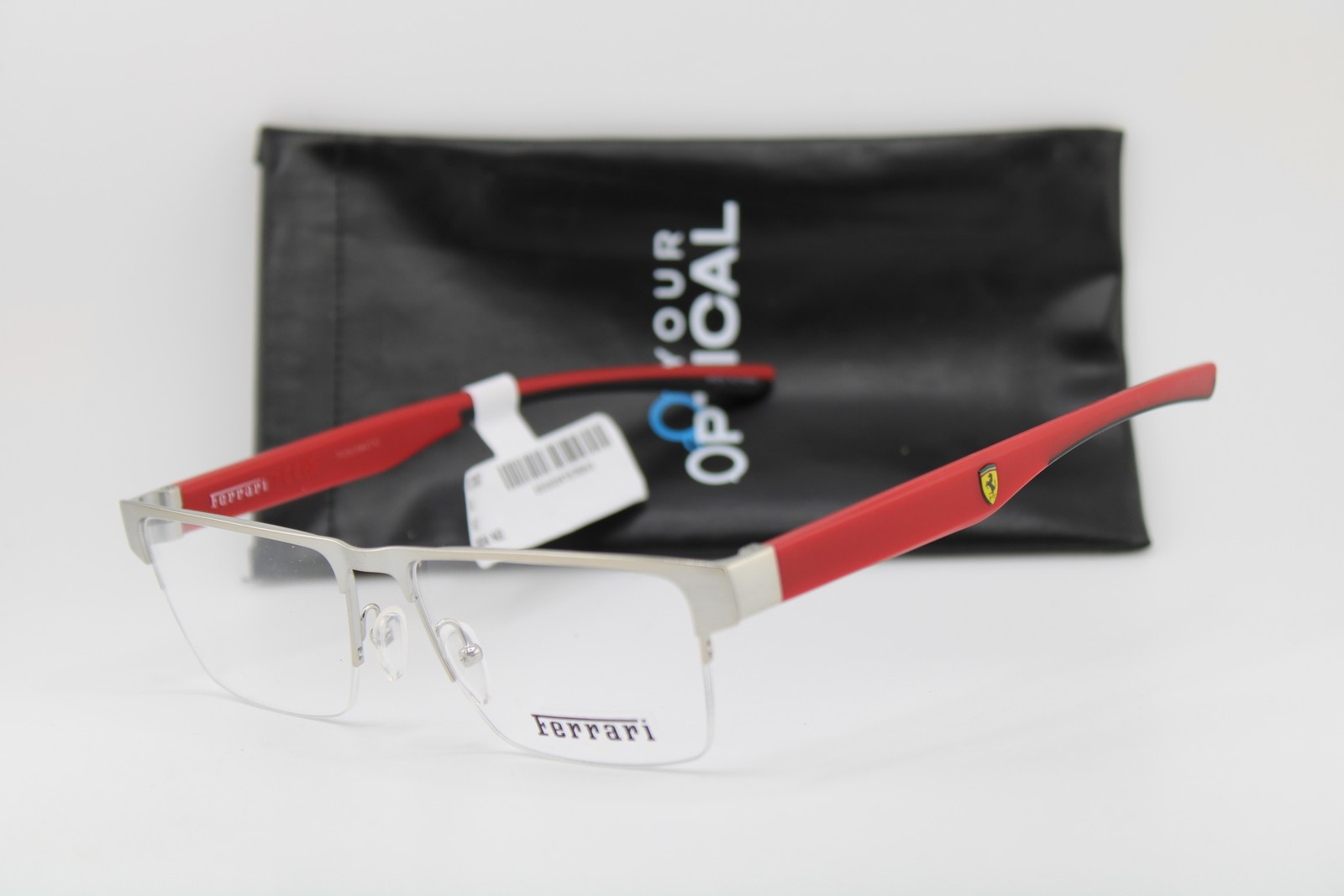 NEW FERRARI FZ 7007 107 GUNMETAL RED BLACK AUTHENTIC EYEGLASSES 55-17 NEW FERRARI FZ 7007 107 GUNMETAL RED BLACK AUTHENTIC EYEGLASSES 55-17