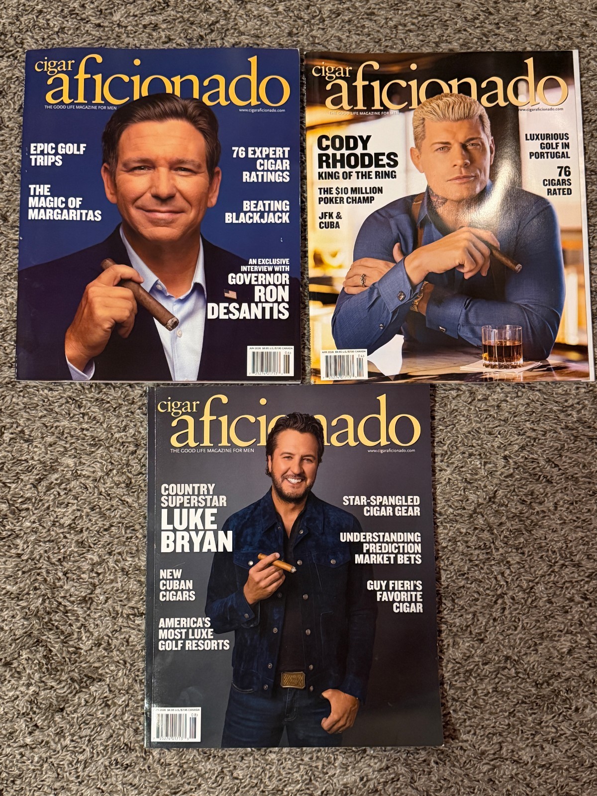 Cigar Aficionado magazine 2026 issues (lot of 3) Cigar Aficionado magazine 2026 issues (lot of 3)