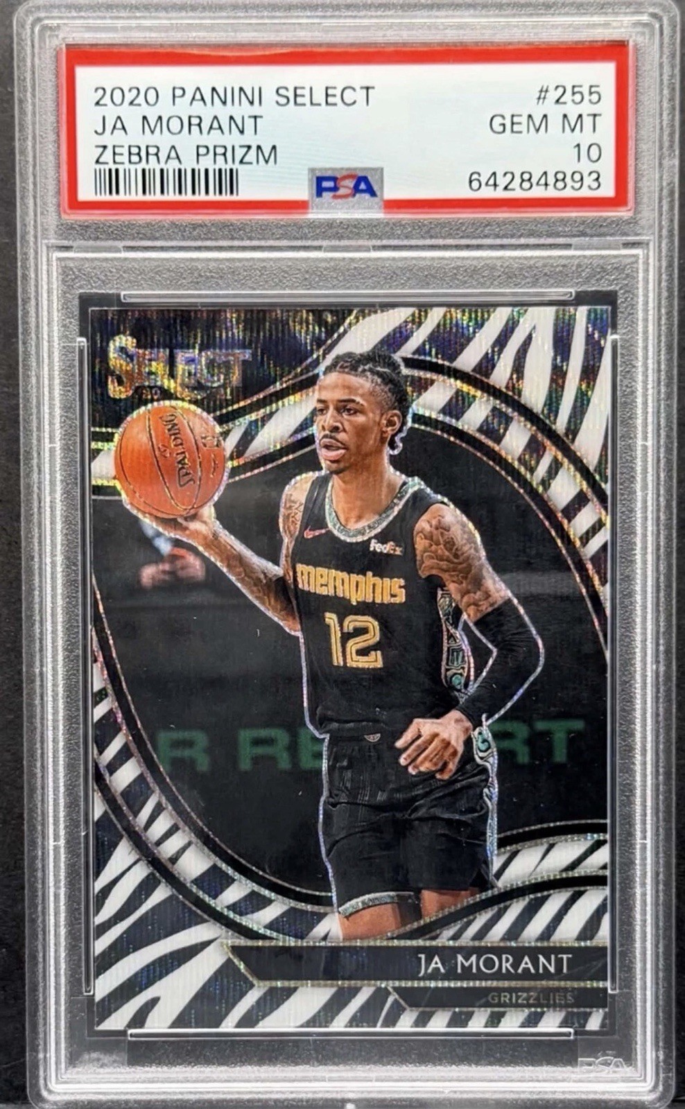 2020-21 PANINI SELECT JA MORANT #255 COURTSIDE ZEBRA PSA 10 🔥🔥🔥 2020-21 PANINI SELECT JA MORANT #255 COURTSIDE ZEBRA PSA 10 🔥🔥🔥