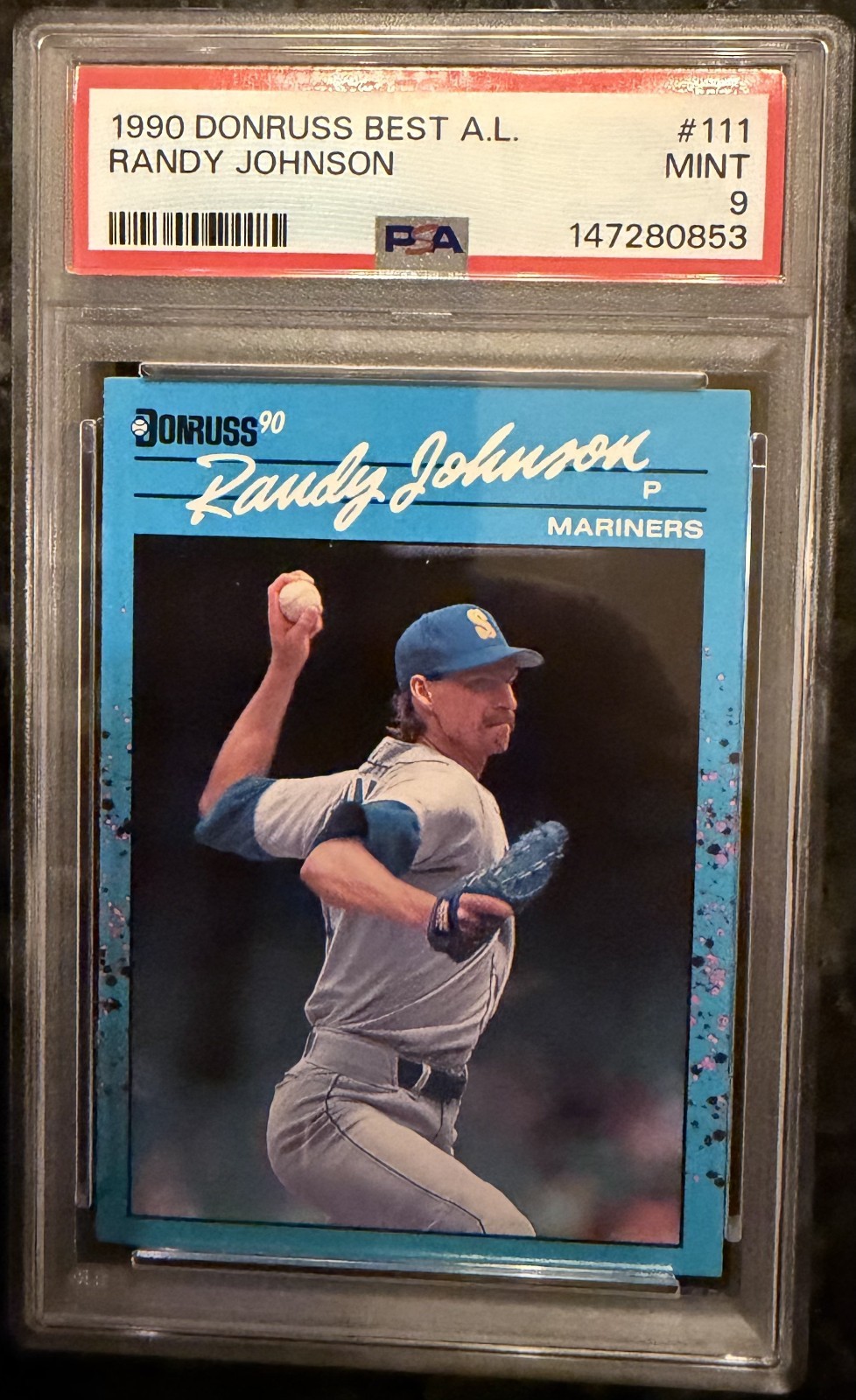 1990 Donruss Best of the AL RANDY JOHNSON MARINERS HOF PSA 9 POP 26 NEW LABEL