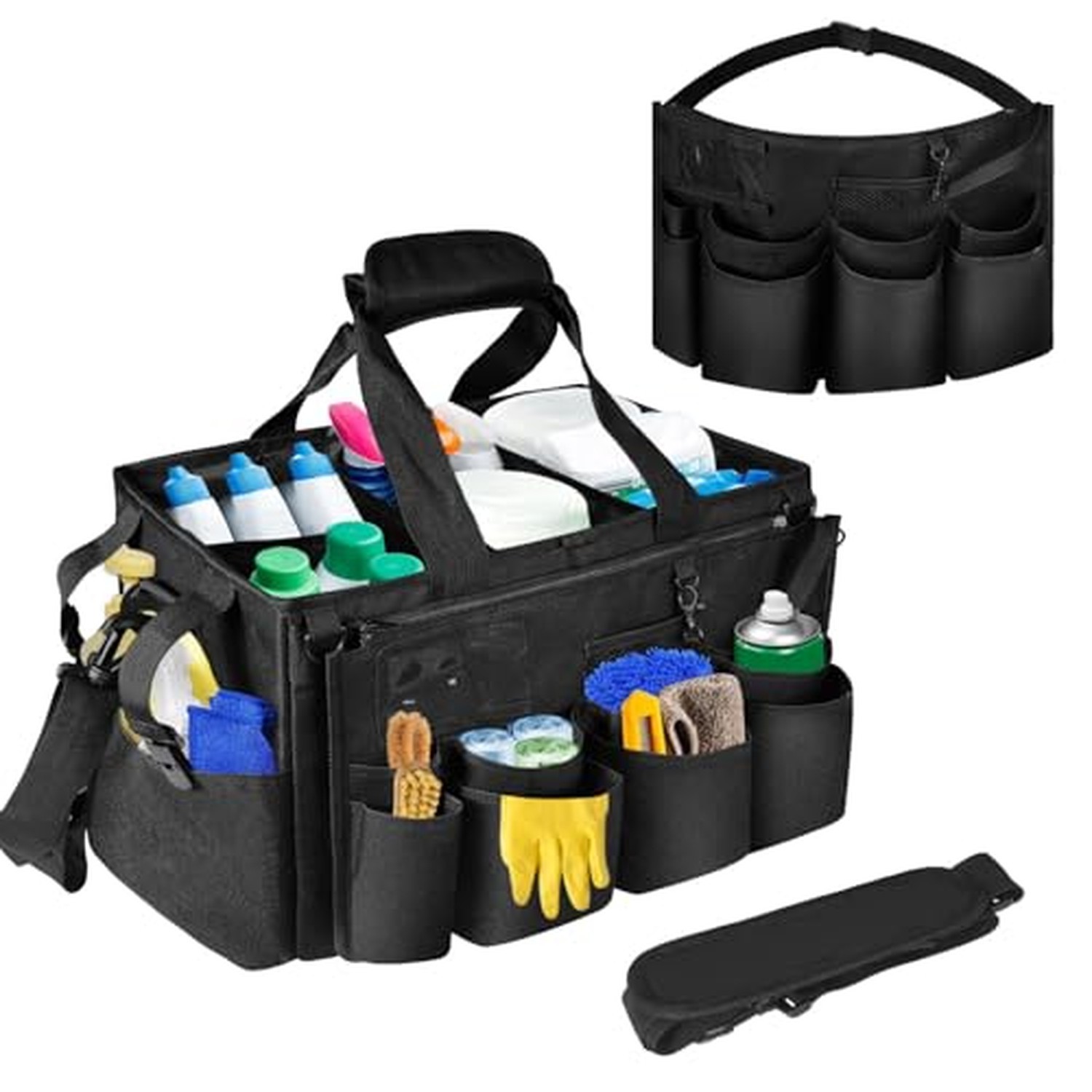 Boczif Cleaning Caddy Bag Wearable,Cleaning Caddy Supplies Organizer(Blac Boczif Cleaning Caddy Bag Wearable,Cleaning Caddy Supplies Organizer(Blac