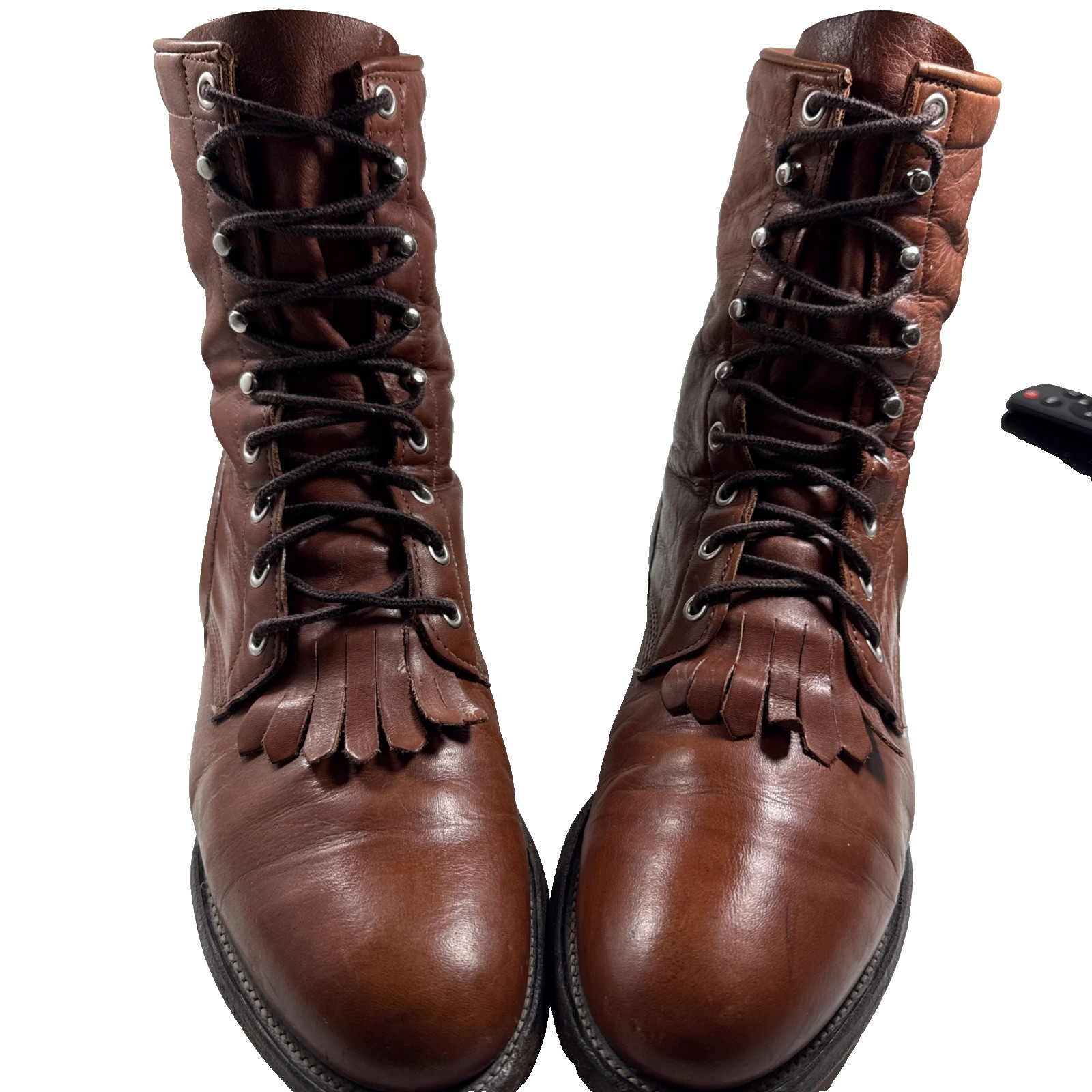 Justin Kiltie Roper Men’s Brown Leather Sz 10D Cowboy Work Boots USA Pre Owned Justin Kiltie Roper Men’s Brown Leather Sz 10D Cowboy Work Boots USA Pre Owned