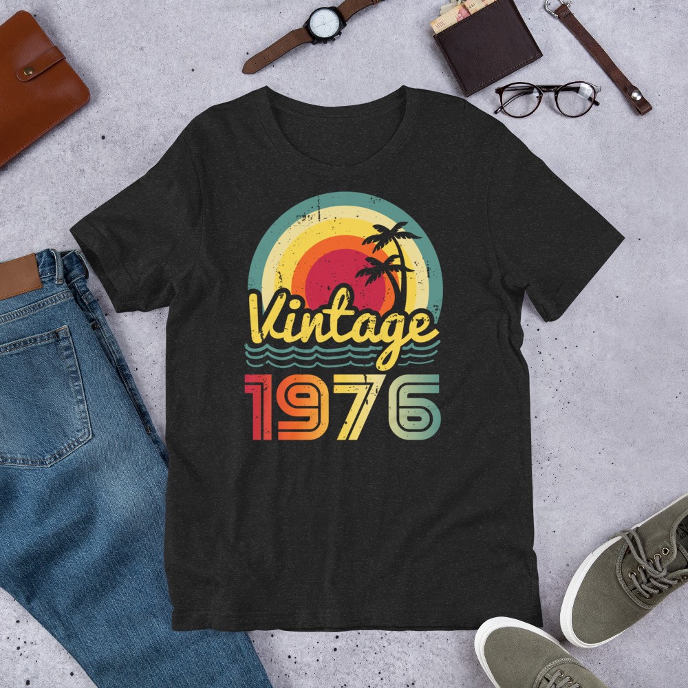 Vintage 1976 Shirt, 50th Birthday T-Shirt, Retro Milestone Bday Tee Vintage 1976 Shirt, 50th Birthday T-Shirt, Retro Milestone Bday Tee