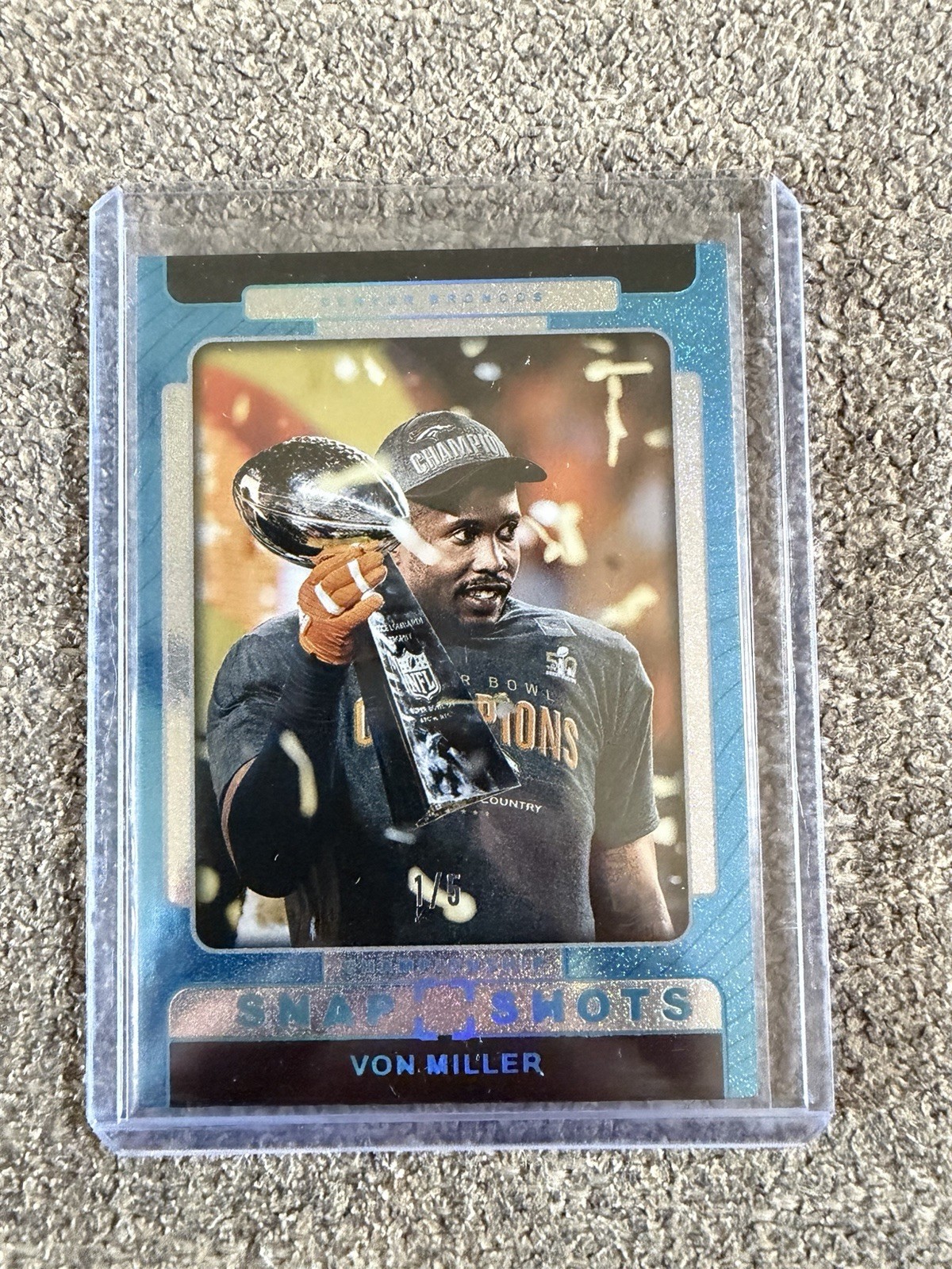 2025 Panini Photogenic - Championship Snapshots Von Miller #5 Blue Parallel /5 2025 Panini Photogenic - Championship Snapshots Von Miller #5 Blue Parallel /5