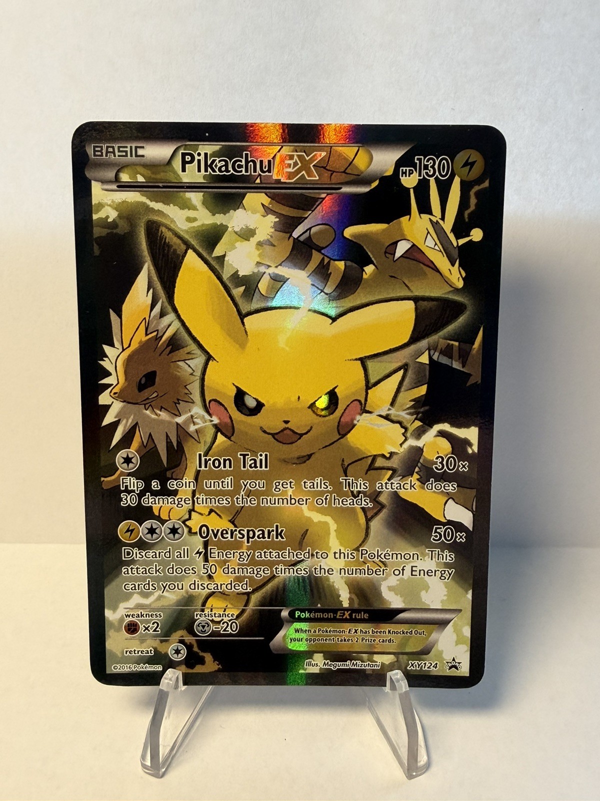 Pokémon Pikachu EX XY124 Full Art Promo Holo Basic LP!! Pokémon Pikachu EX XY124 Full Art Promo Holo Basic LP!!