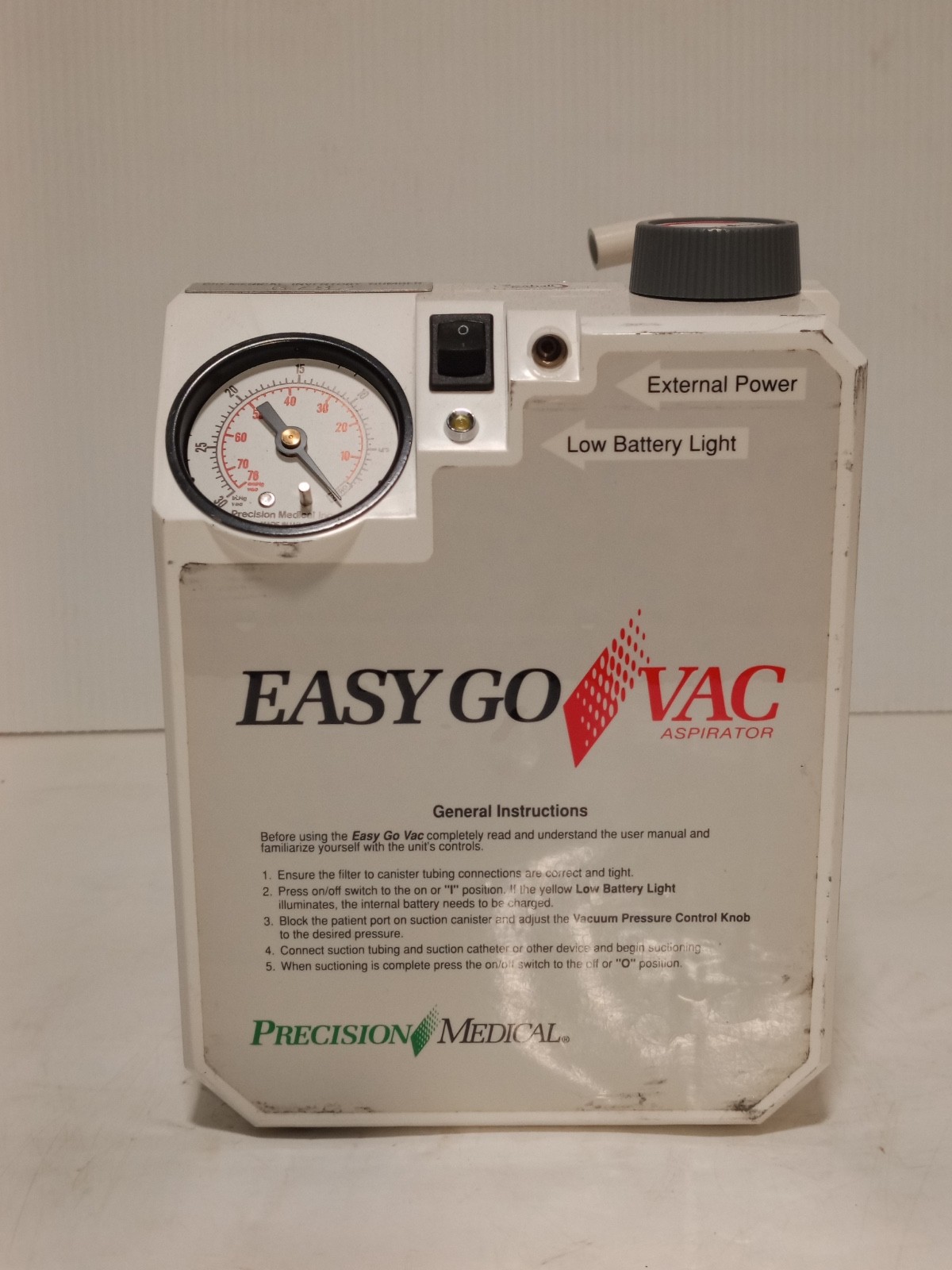 Precision Medical PM65 Easy Go Vac Aspirator Vacuum Suction Pump As Shown Precision Medical PM65 Easy Go Vac Aspirator Vacuum Suction Pump As Shown