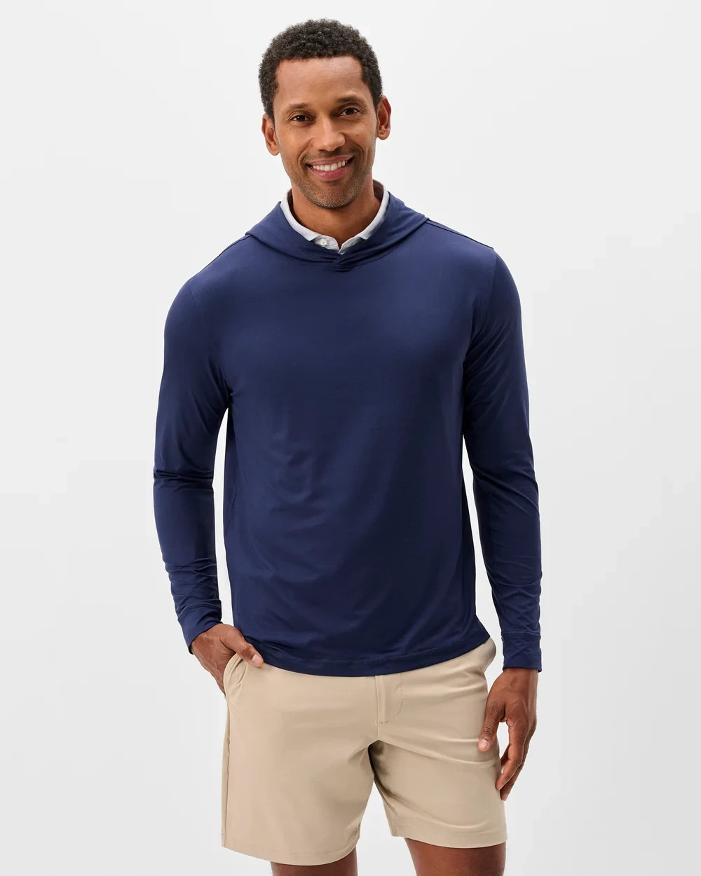 Johnnie-O NEW Mens Talon Featherweight Performance Hoodie Solid Navy All Sizes