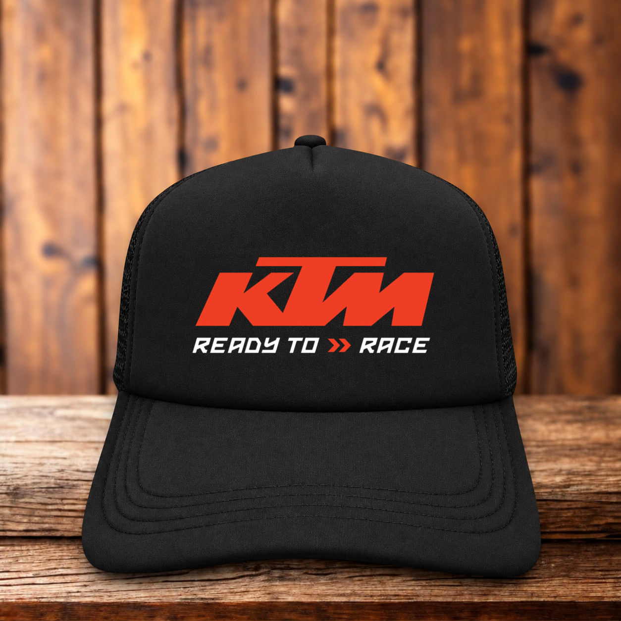 KTM Ready To Race Trucker Cap Black Mesh Adjustable Unisex