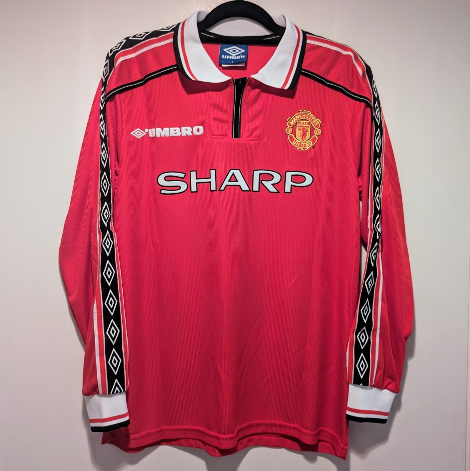 Manchester United David Beckham 1998/99 Retro Jersey Men\'s L Manchester United David Beckham 1998/99 Retro Jersey Men\'s L