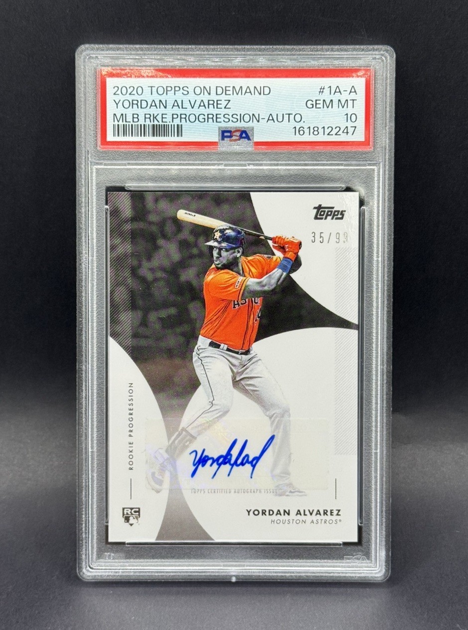 2020 Topps On Demand Rookie Progression Black #1A-A Yordan Alvarez /99 PSA 10 RC 2020 Topps On Demand Rookie Progression Black #1A-A Yordan Alvarez /99 PSA 10 RC
