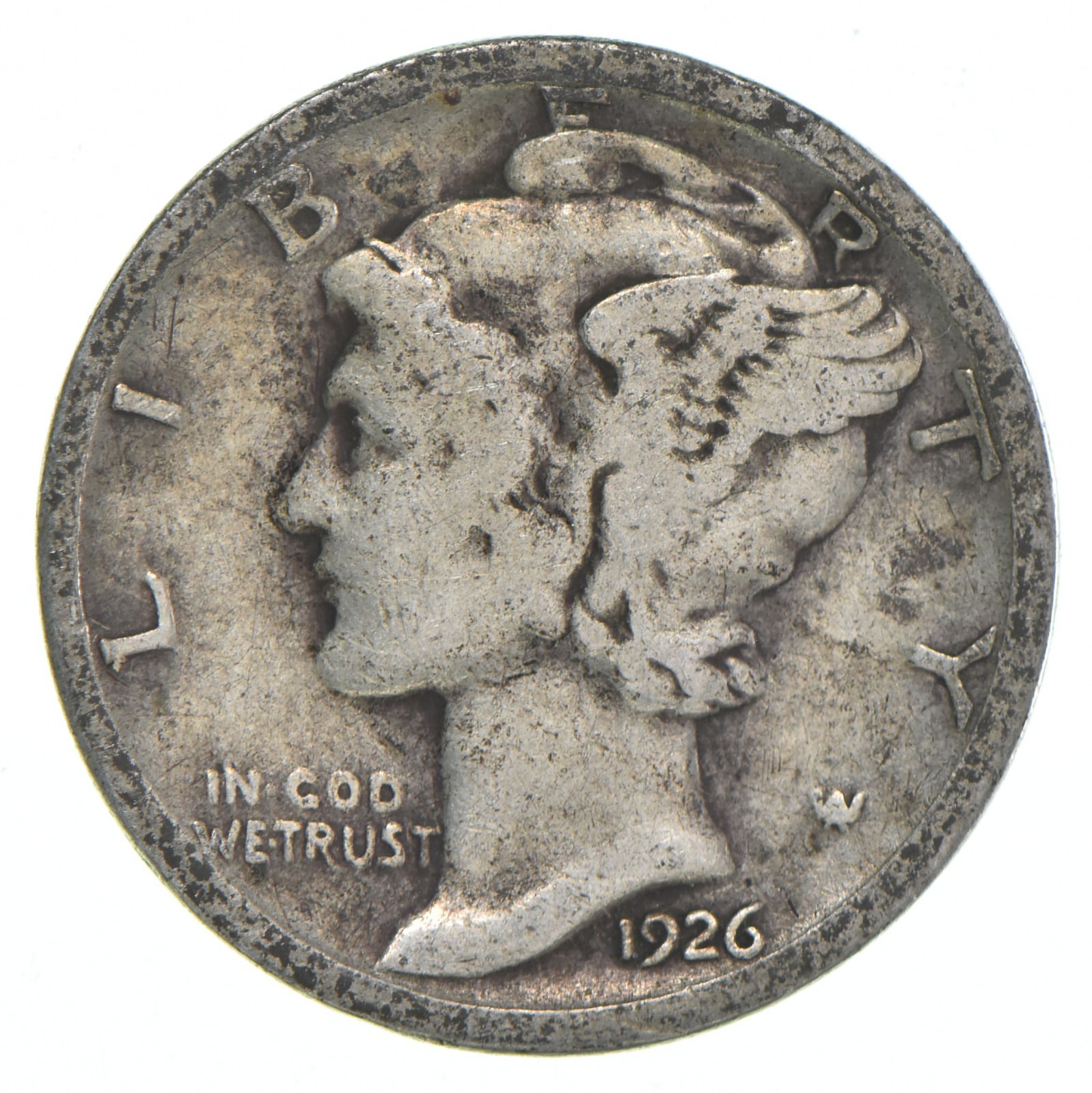 G+ 1926-S Mercury 90% Silver Dime