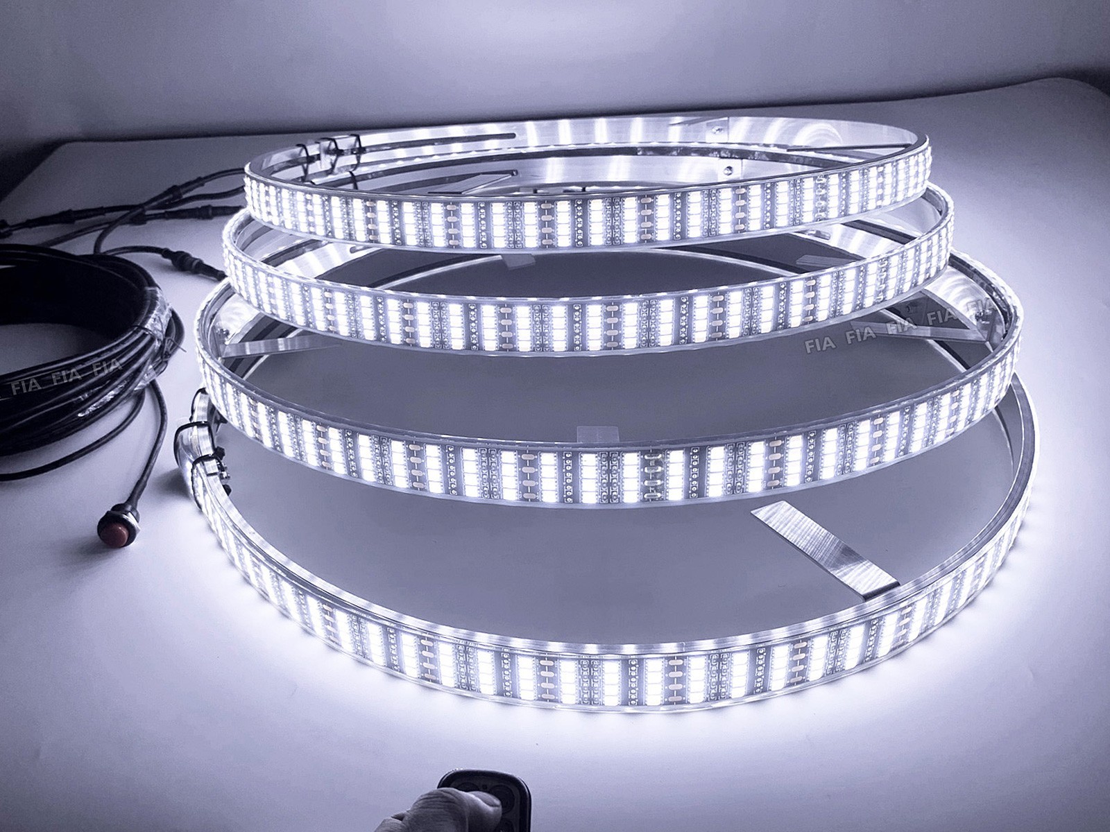4Rings 15.5'' Quad Row Strobe White LED Wheel Lights for Truck Remote Rim Lights 4Rings 15.5'' Quad Row Strobe White LED Wheel Lights for Truck Remote Rim Lights