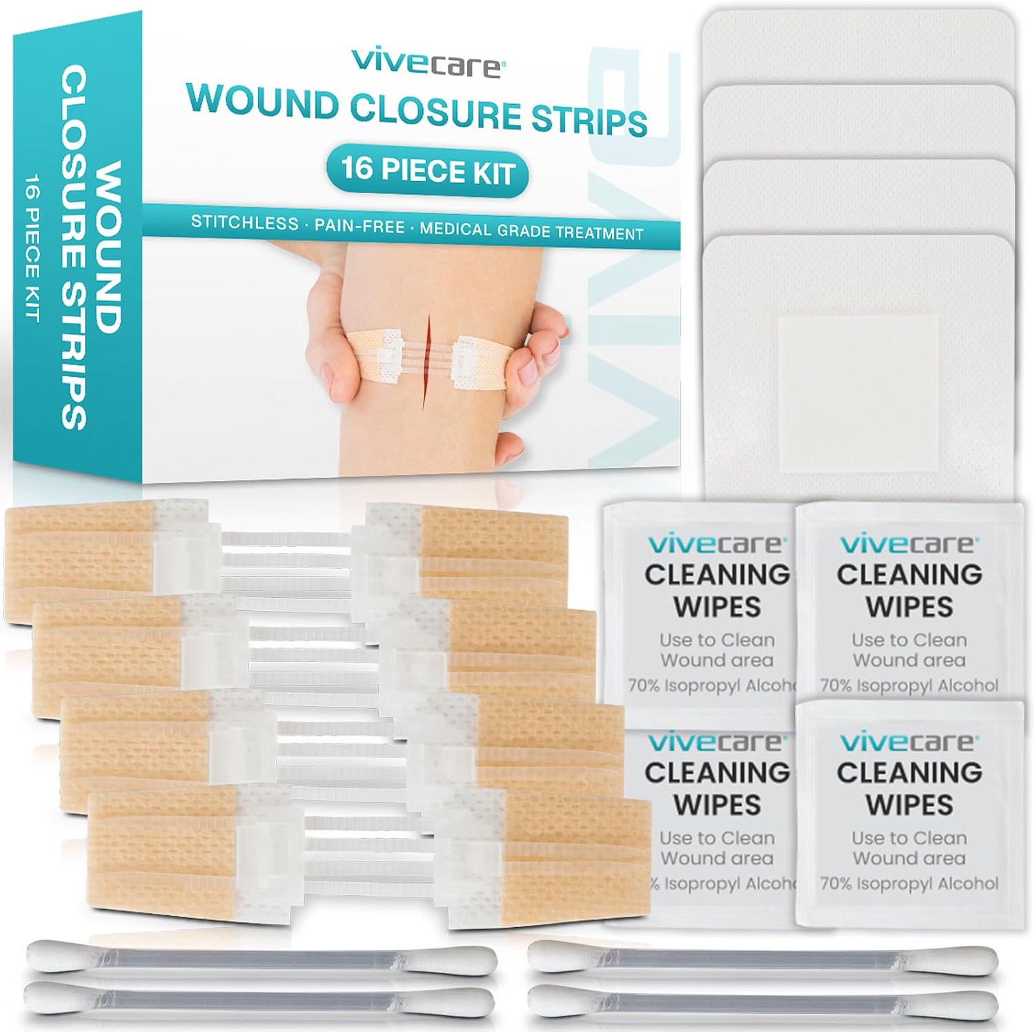 Wound Closure Device - 40 Pack Laceration Closure Kit Zip Stitch Sutures & Wound Wound Closure Device - 40 Pack Laceration Closure Kit Zip Stitch Sutures & Wound