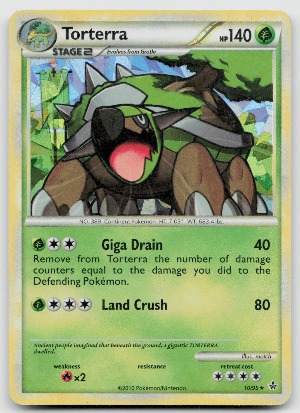 Torterra 10/95 Holo Rare HGSS Unleashed Pokemon Near Mint Torterra 10/95 Holo Rare HGSS Unleashed Pokemon Near Mint