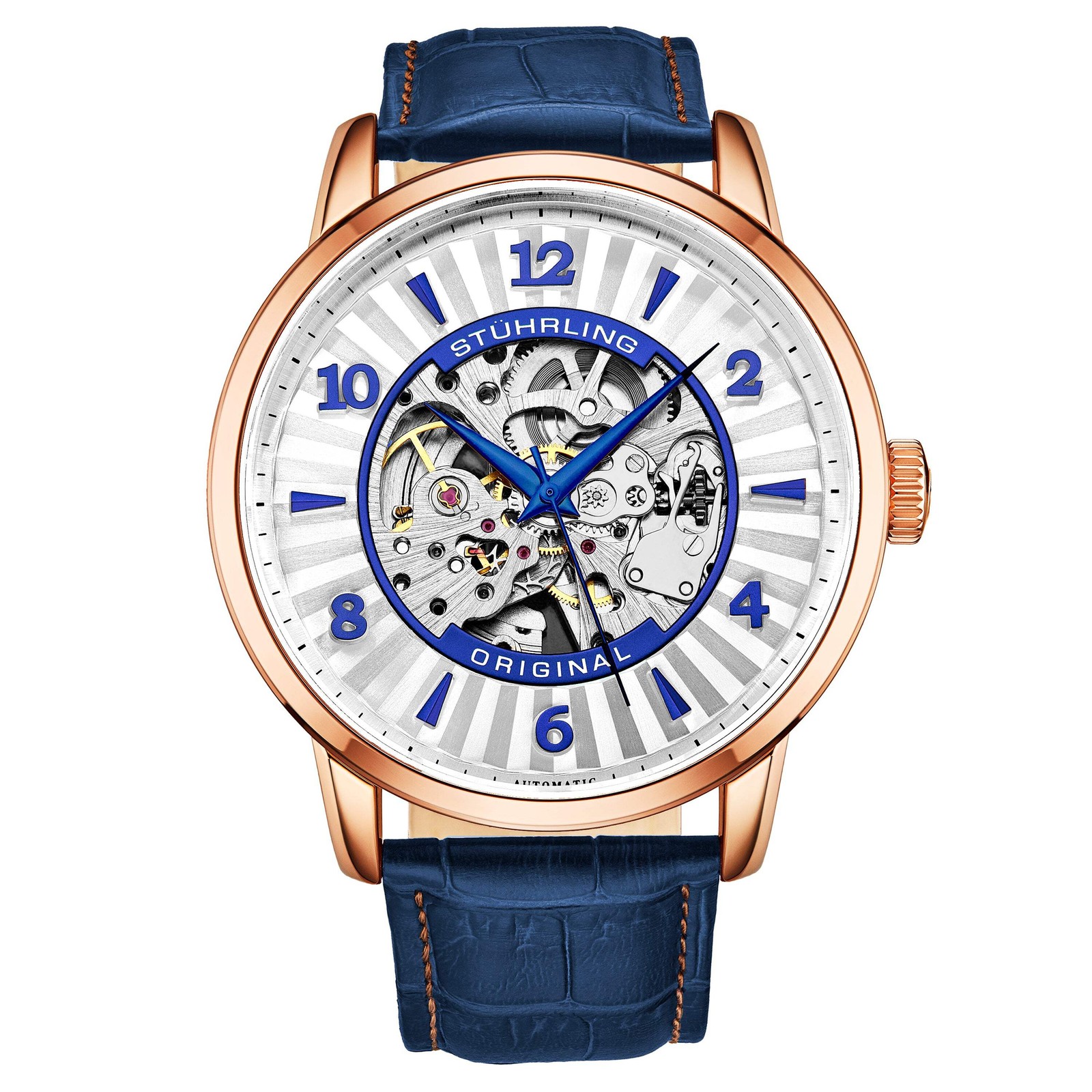 Legacy Blue/Silver/RG Leather | Silver Dial Wristwatch 3973.4