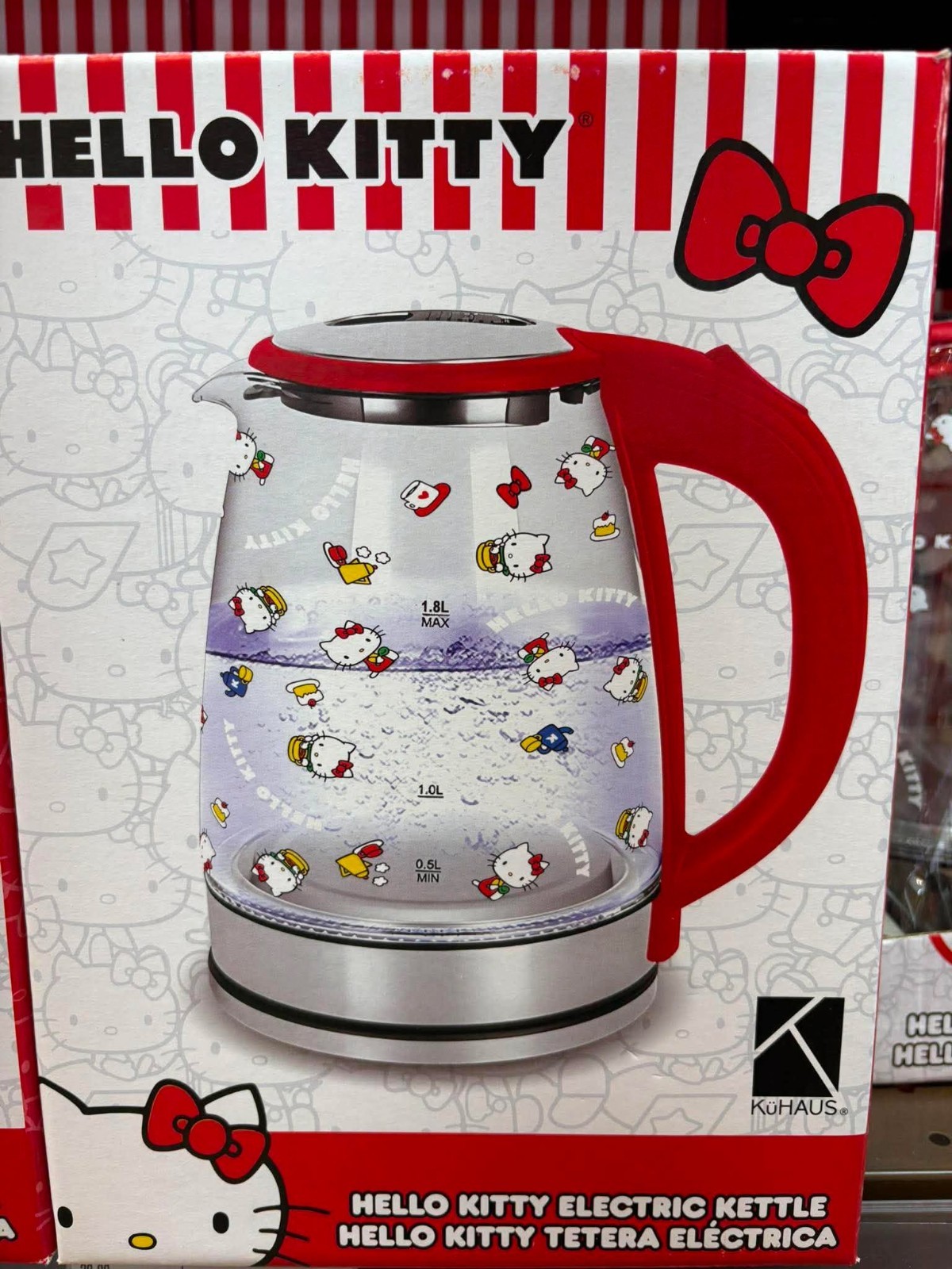 Sanrio Hello Kitty Electric Kettle 1.8L Glass AC110V 1100W Fast Boiling Water Sanrio Hello Kitty Electric Kettle 1.8L Glass AC110V 1100W Fast Boiling Water