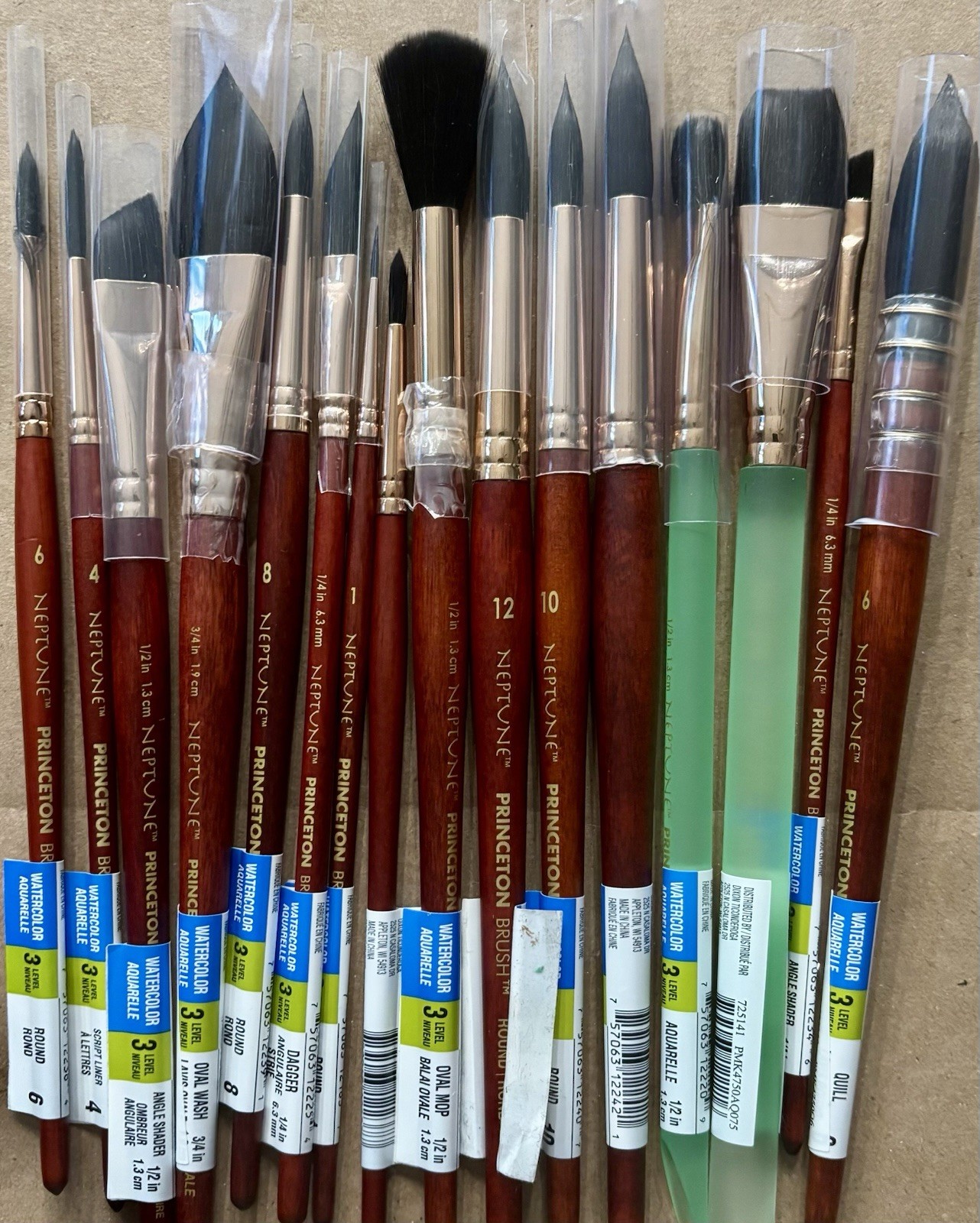 Princeton Neptune 16 Watercolor Art Paint Brushes Gouache Acrylic Winsor Oil