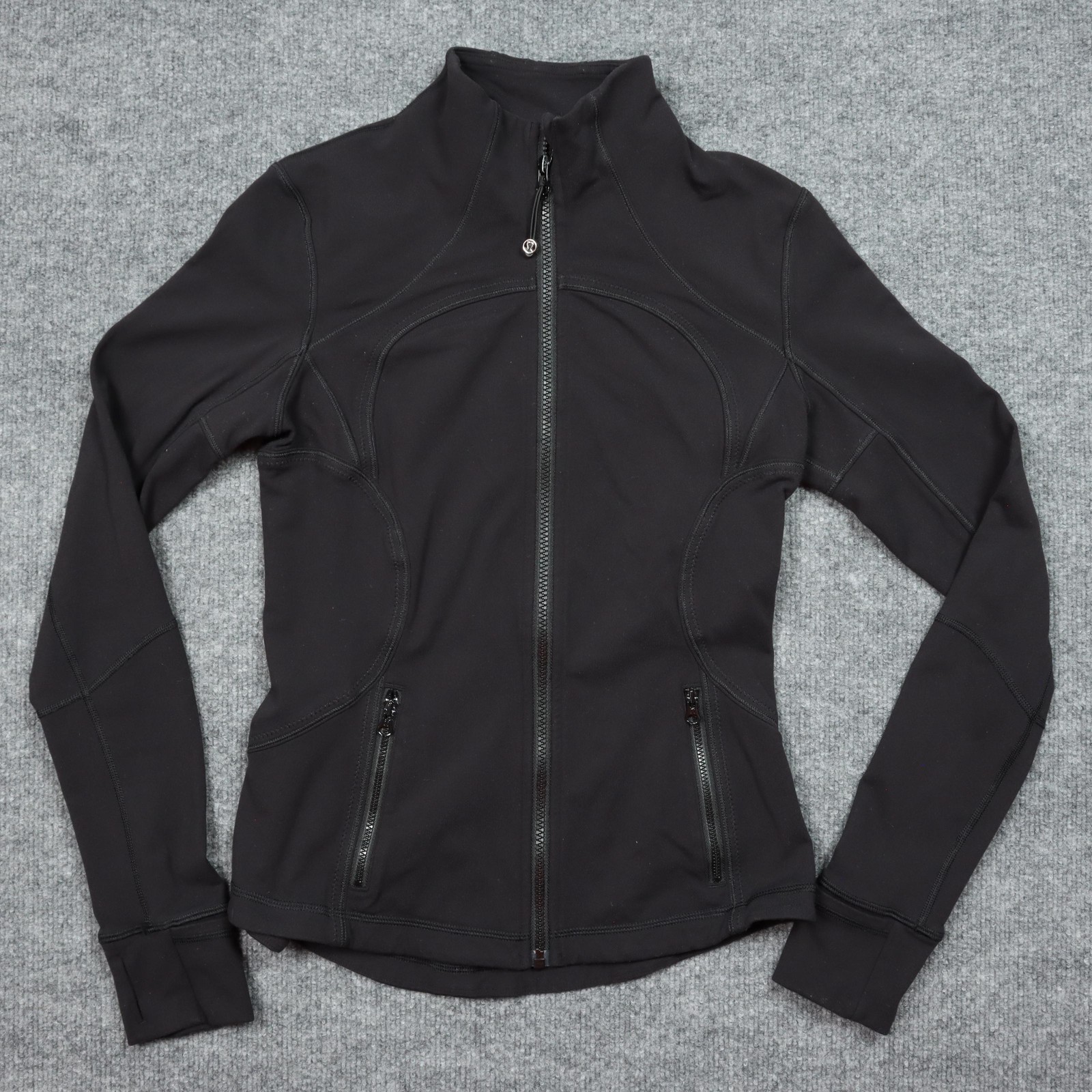 Lululemon Define Jacket Womens 6 Black Full Zip Thumbholes Running Yoga Athletic