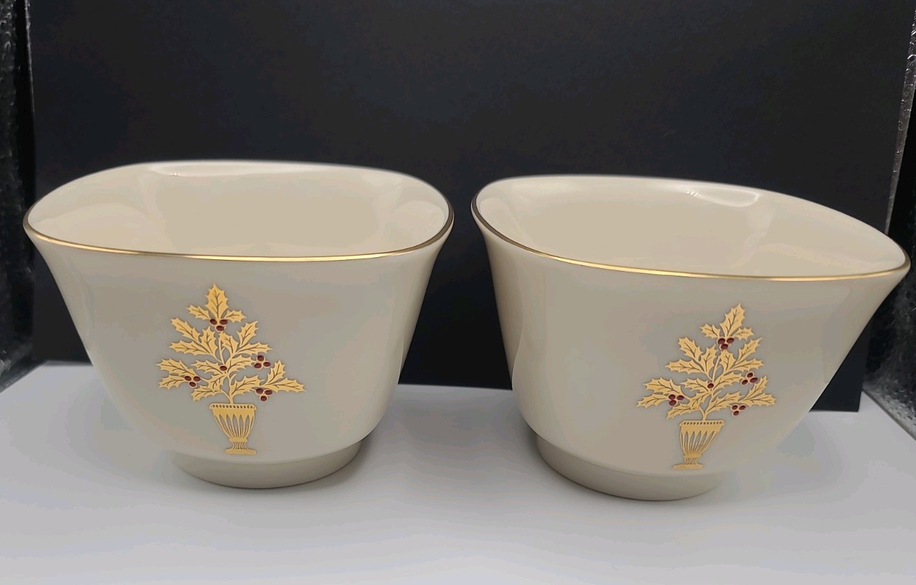 Lenox Eternal Christmas Set Of 2 Treat Bowls
