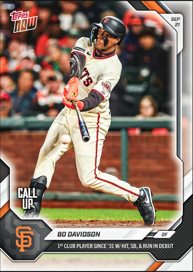 Bo Davidson (CALL UP RC) DEBUT HISTORY 2026 MLB Topps NOW® - Card 701 PRE-SALE Bo Davidson (CALL UP RC) DEBUT HISTORY 2026 MLB Topps NOW® - Card 701 PRE-SALE
