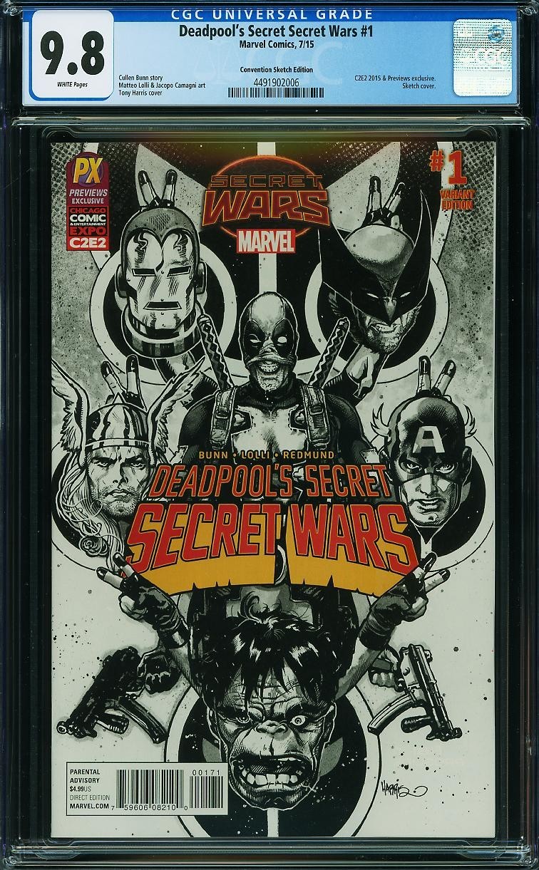 Deadpool\'s Secret Secret Wars #1 CGC 9.8 2015 Marvel (Convention Sketch Ed)