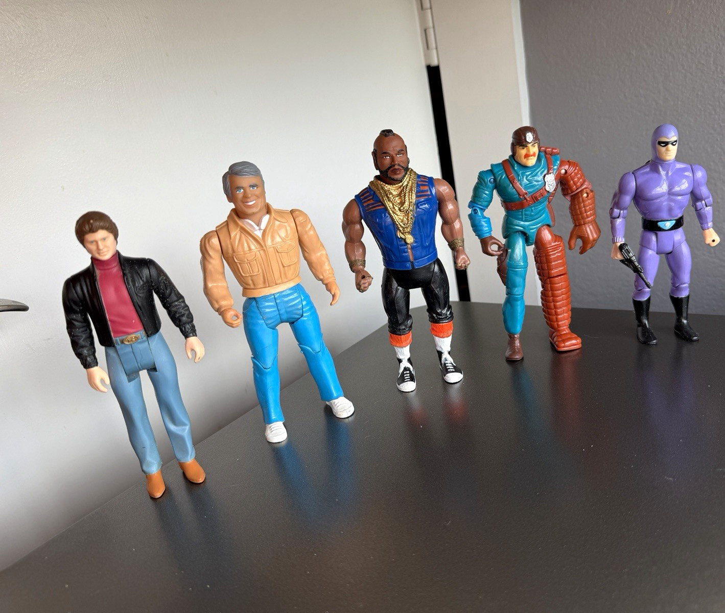 Vintage 1980s action figure lot A-Team knight rider cops crooks defenders earth 