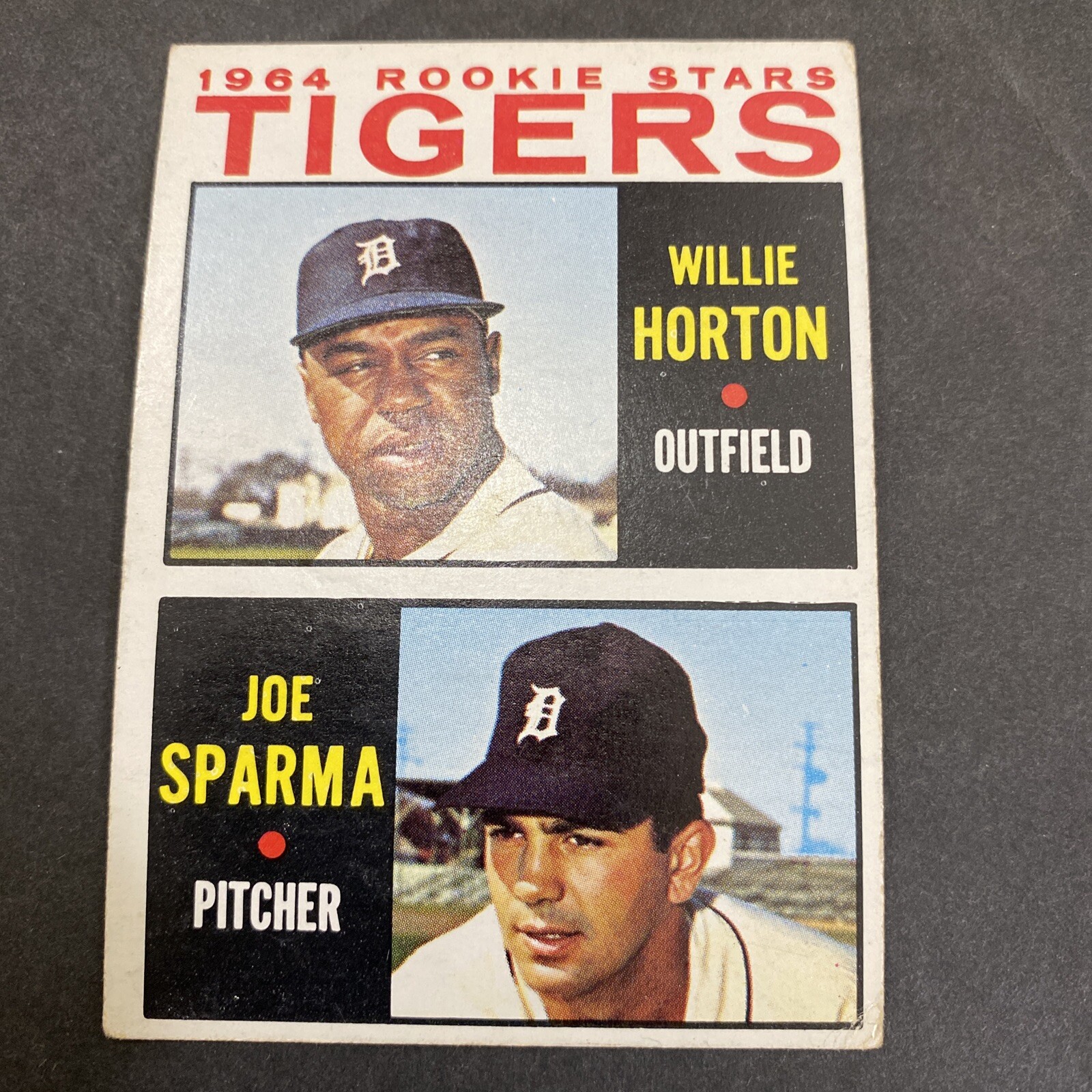 1964 Topps Baseball Willie Horton/Joe Sparma Tigers Rookie Stars Card # 512 1964 Topps Baseball Willie Horton/Joe Sparma Tigers Rookie Stars Card # 512