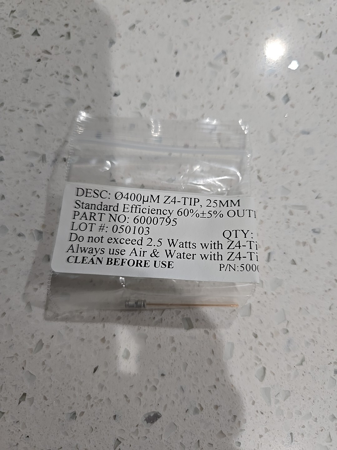 Biolase Waterlase Endo Tip 25mm 400uM ENDOLASE