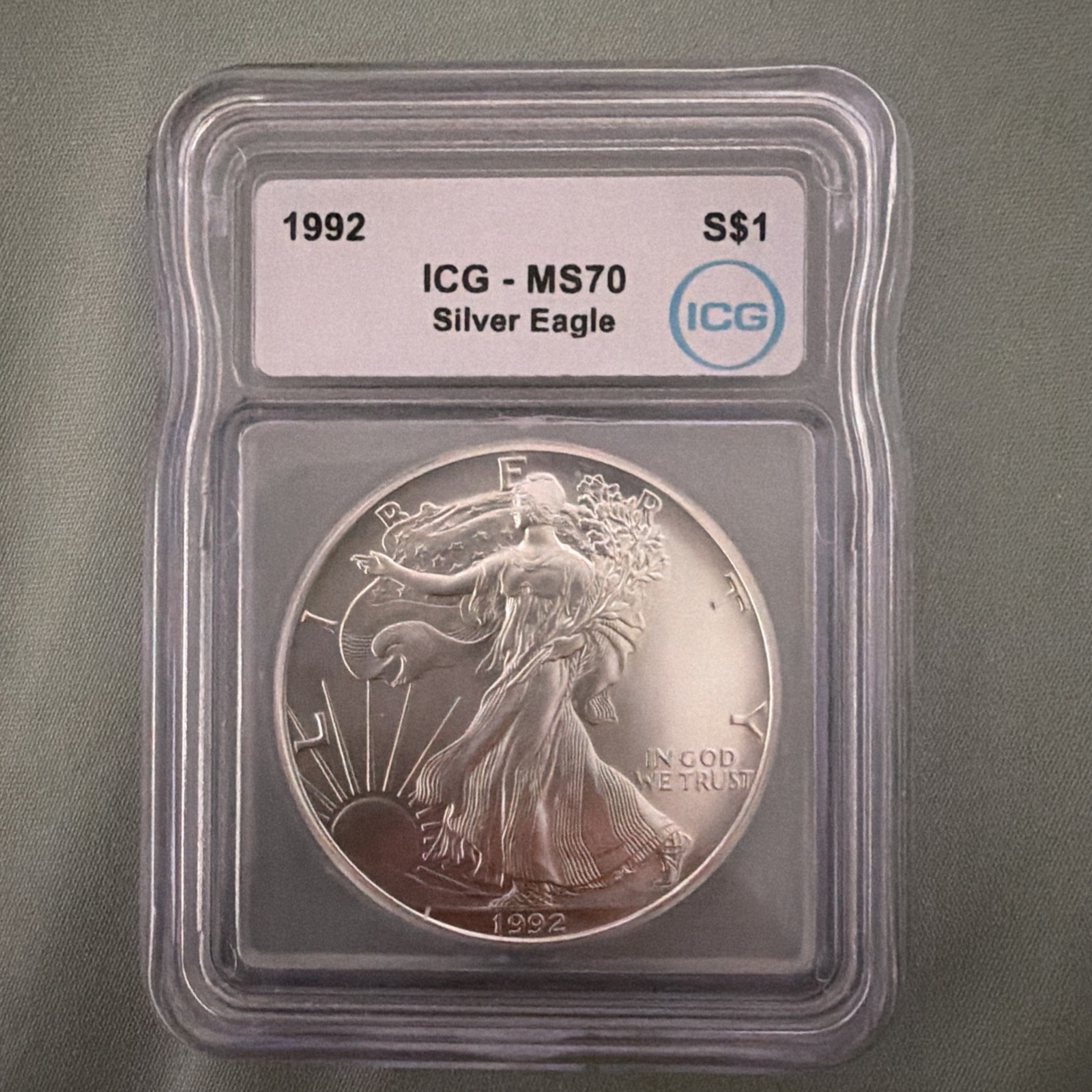 1992 ~ $1 Silver Eagle ~ ICG MS70 1992 ~ $1 Silver Eagle ~ ICG MS70