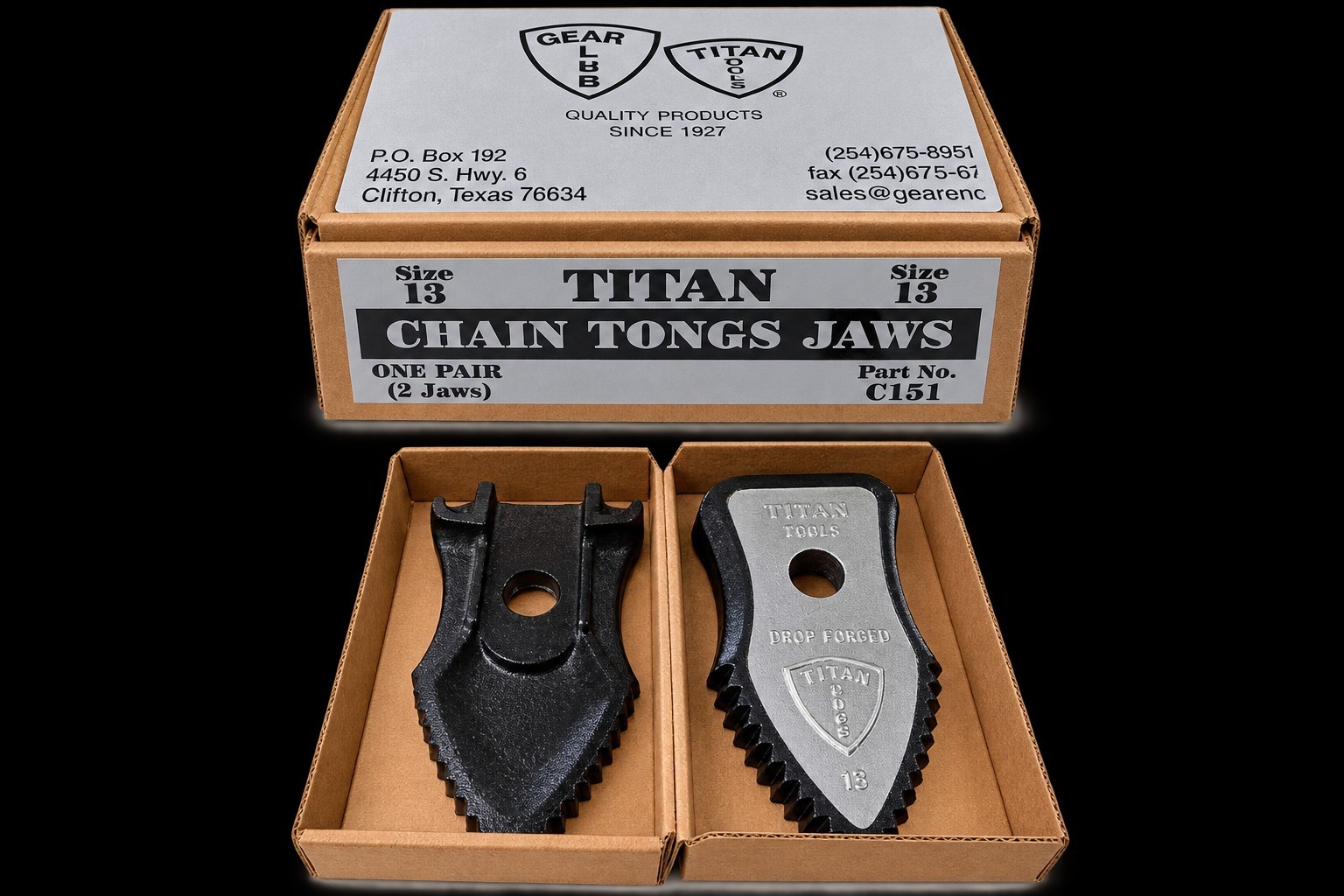 Gearench Titan Tools Chain Tong Jaws C131, Pair/2, New Old Stock Gearench Titan Tools Chain Tong Jaws C131, Pair/2, New Old Stock