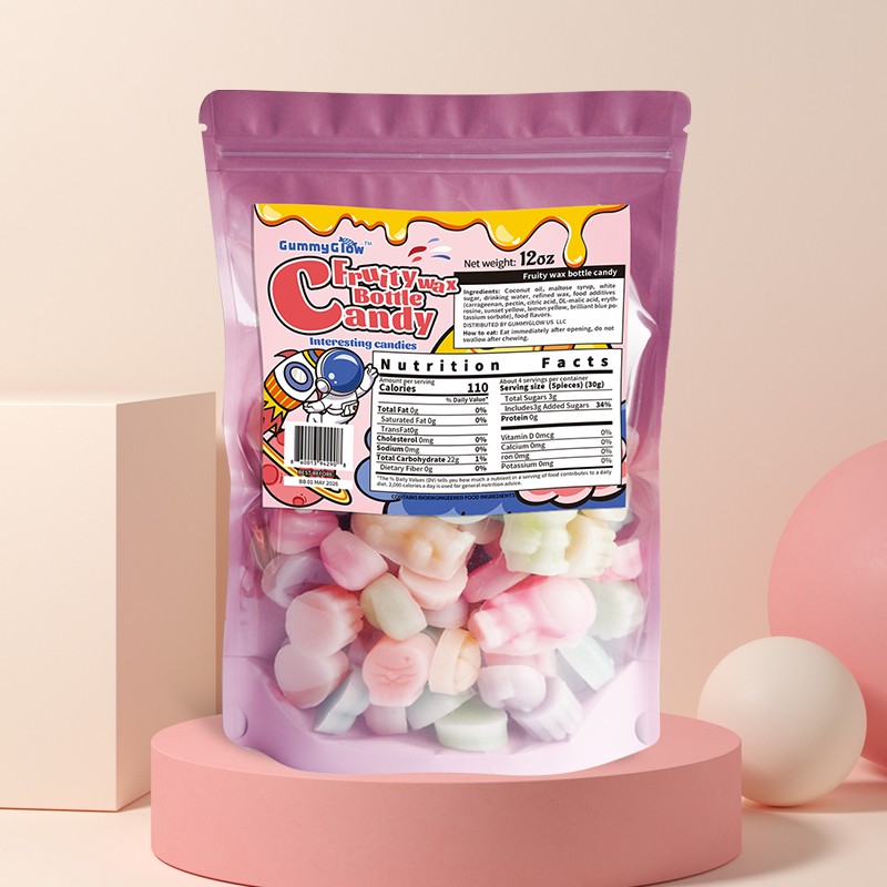 GummyGlow Wax Candy 12oz – Assorted Shapes, 5 Fruit Flavors, Party Treat Snack