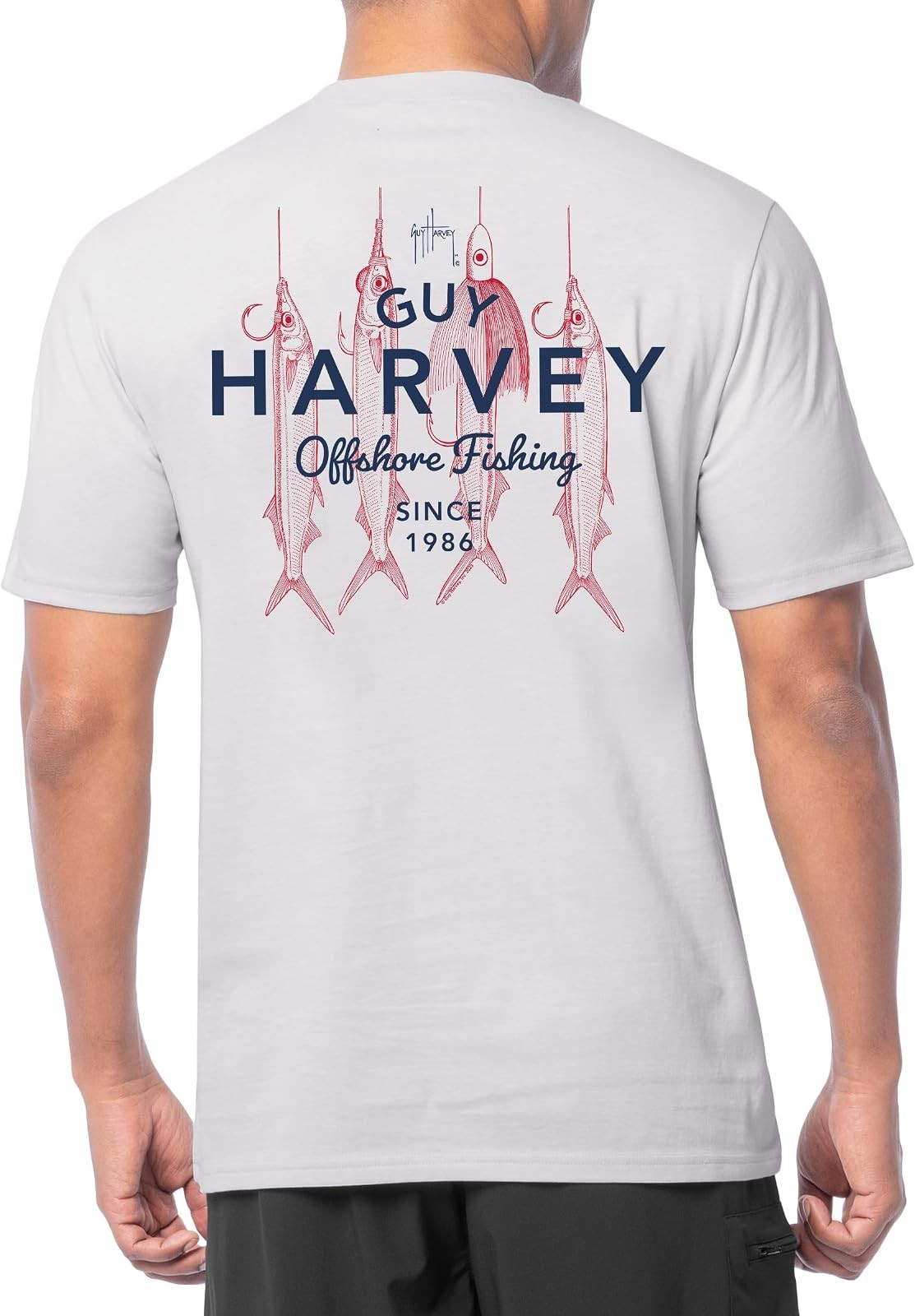 Guy Harvey Men\'s Short Sleeve Graphic Pocket T-Shirt in Cotton