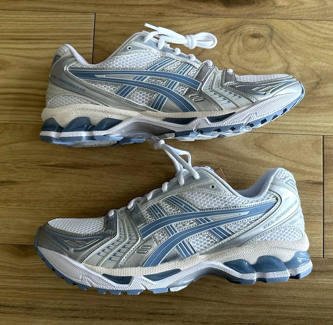 1203A537-115 ASICS Gel Kayano 14 \'White Light Navy\' Sneakers New✨ 1203A537-115 ASICS Gel Kayano 14 \'White Light Navy\' Sneakers New✨