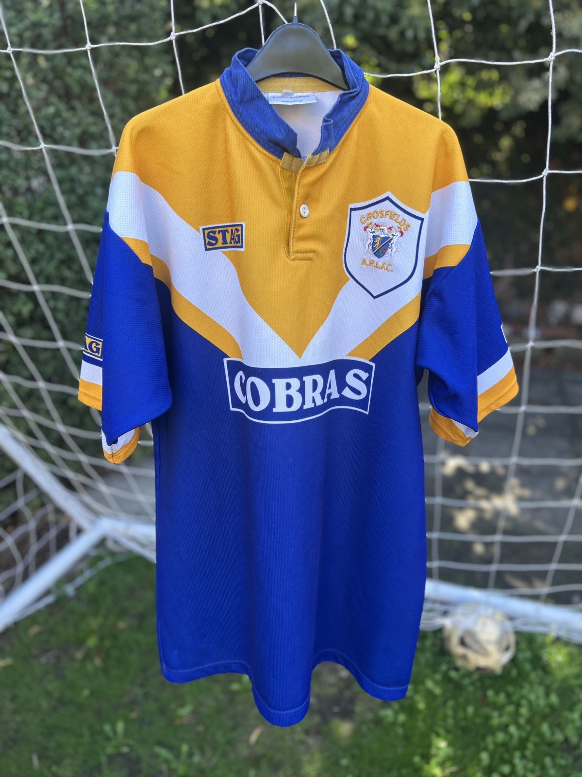 Vintage 90’s Match Worn Crosfields Rugby League Shirt Size XL 44 Vintage 90’s Match Worn Crosfields Rugby League Shirt Size XL 44