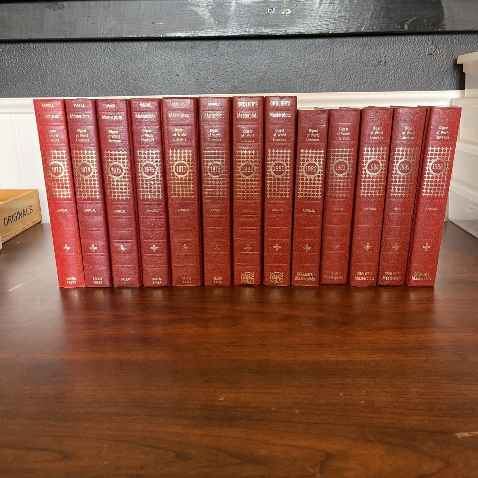 Grolier Masterplots Annuals 13 Vol Set 1973-1986 Hardcover Digest Good Condition